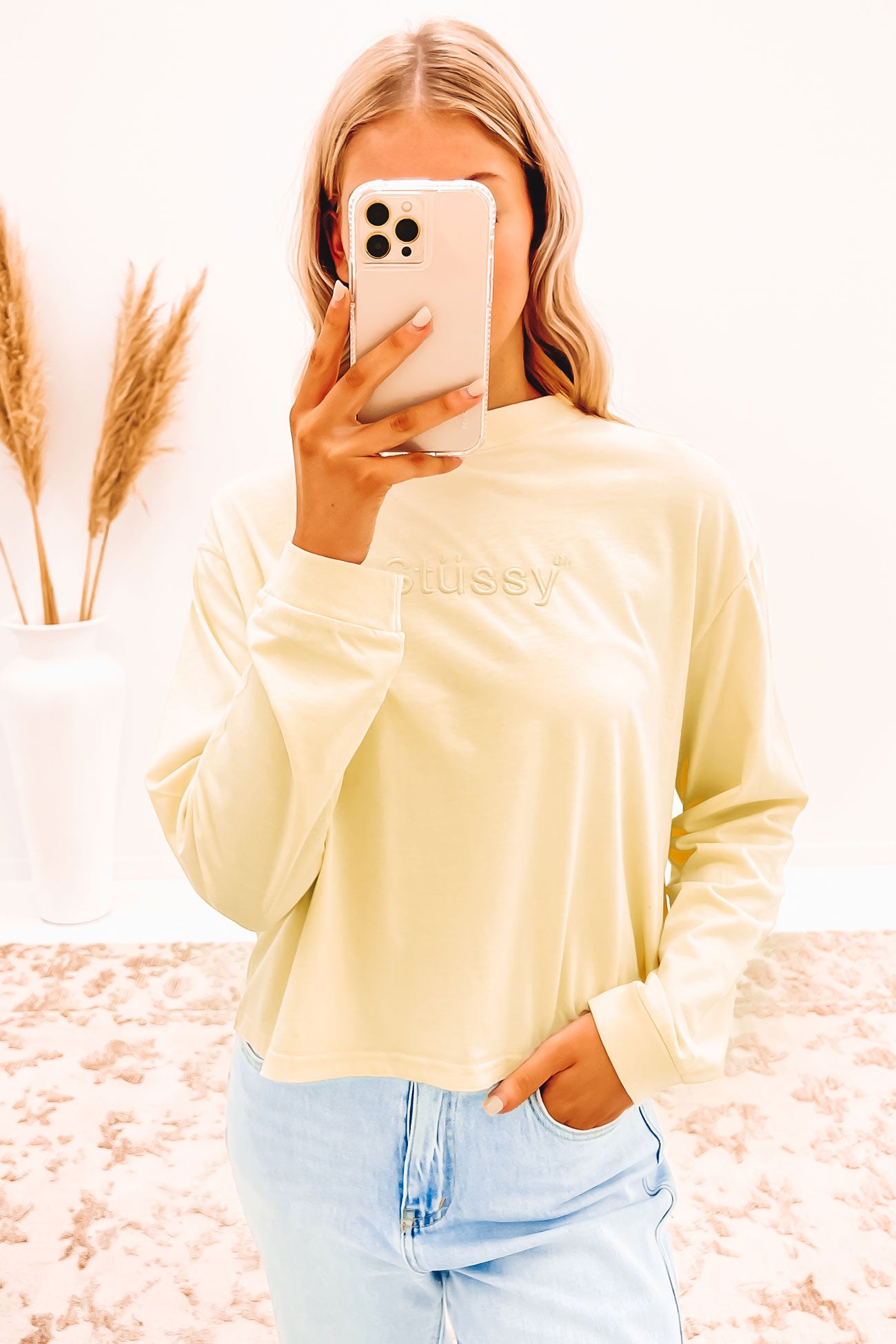 Solace Mock Neck Long Sleeve Tee Oatmeal