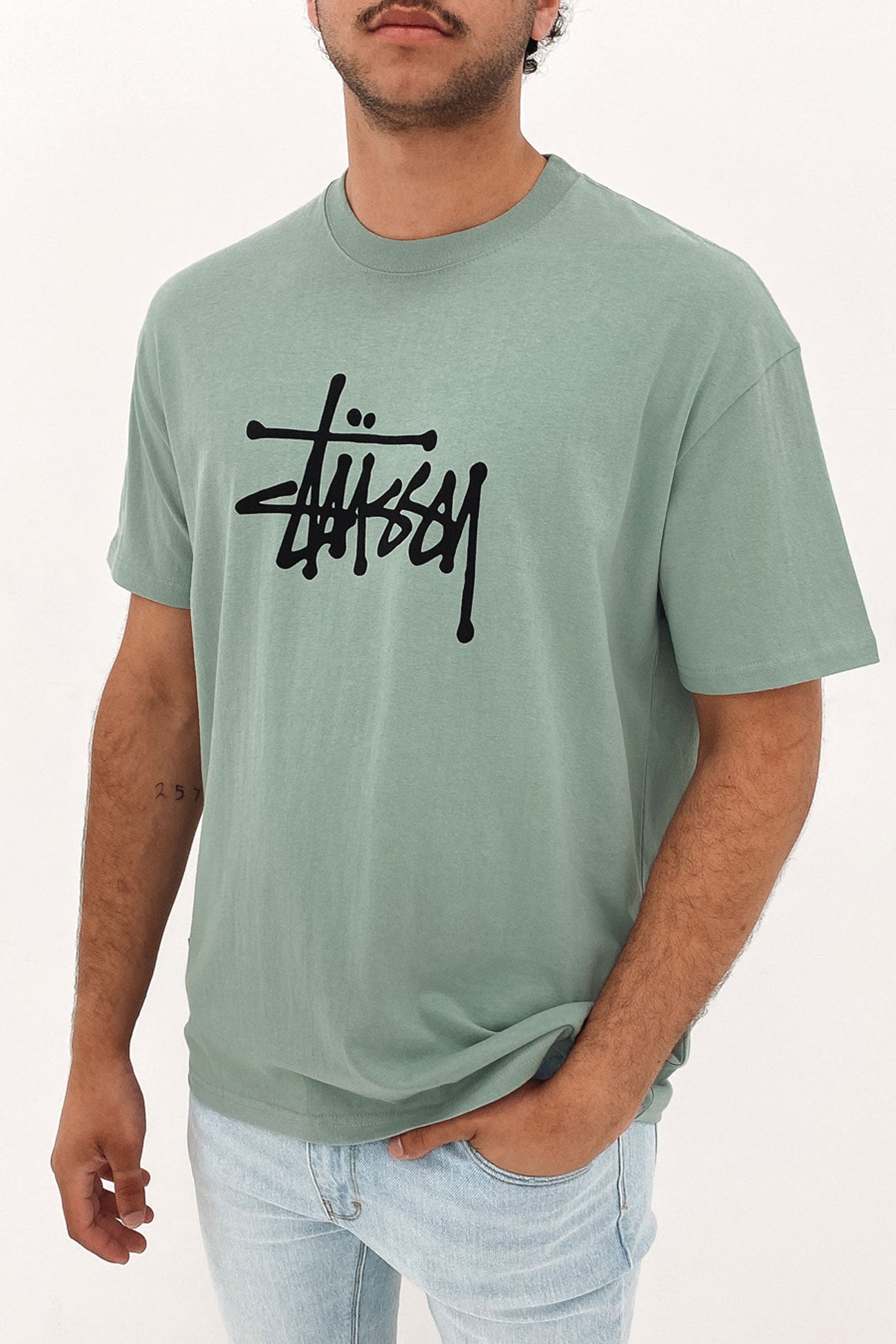 Solid Graffiti Short Sleeve Tee Sage Green