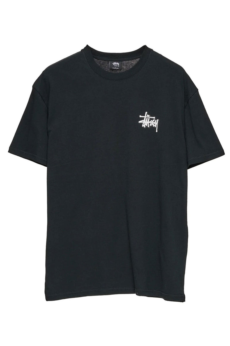 Solid Offset Graffiti Short Sleeve Tee Black