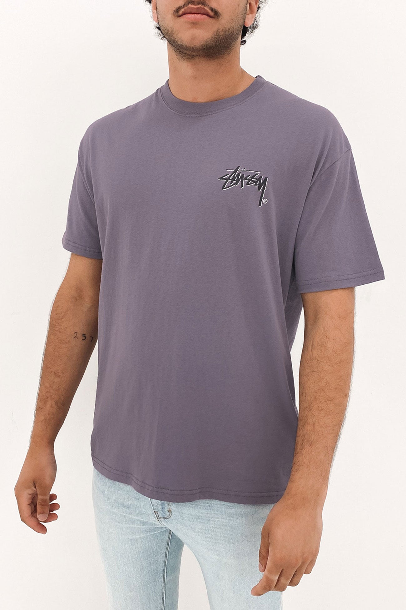 Solid Shadow Stock Short Sleeve Tee Grape