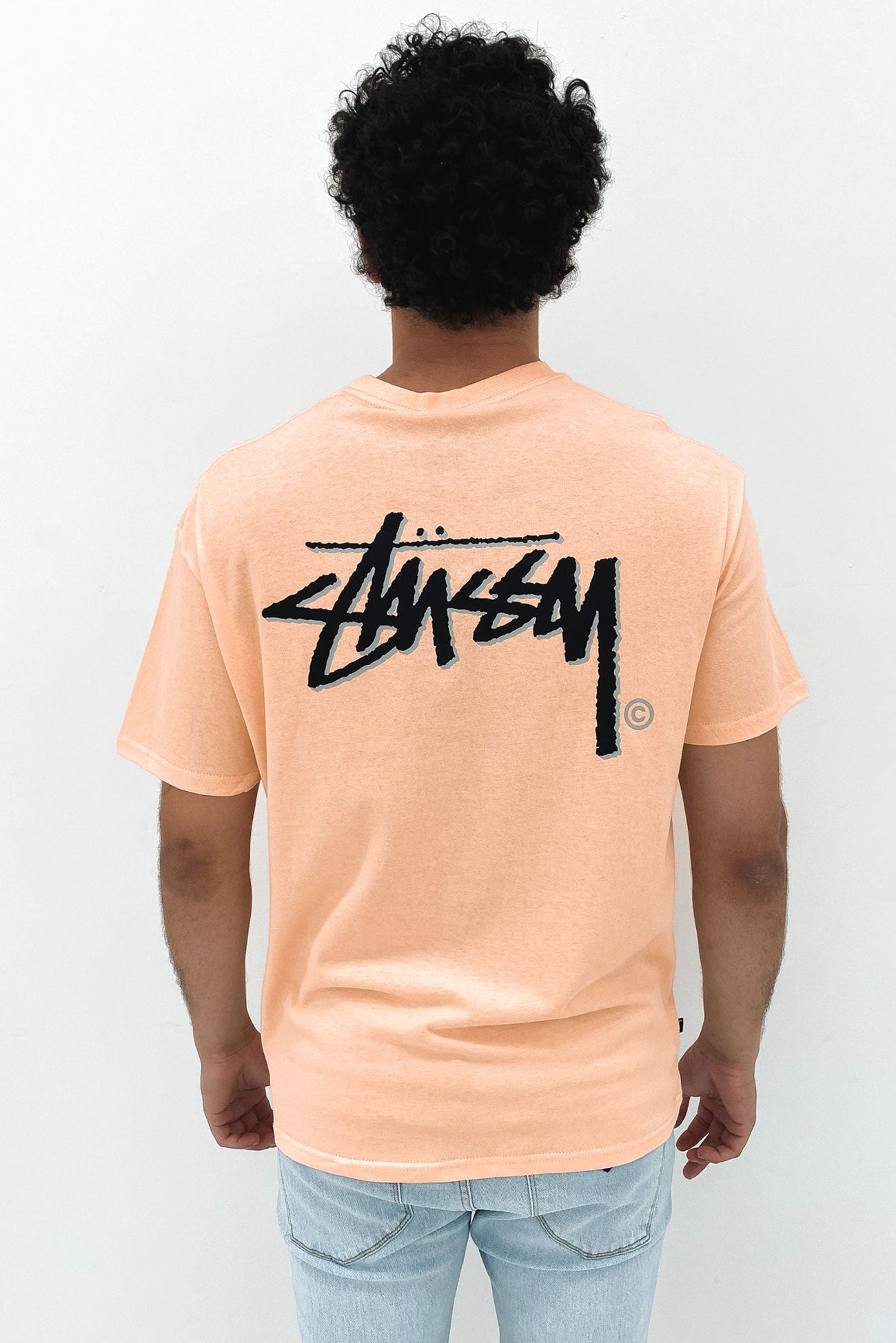 Solid Shadow Stock Short Sleeve Tee Peach