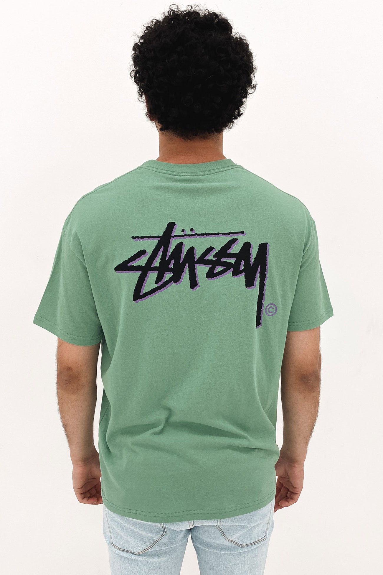 Solid Shadow Stock Short Sleeve Tee Tea Green