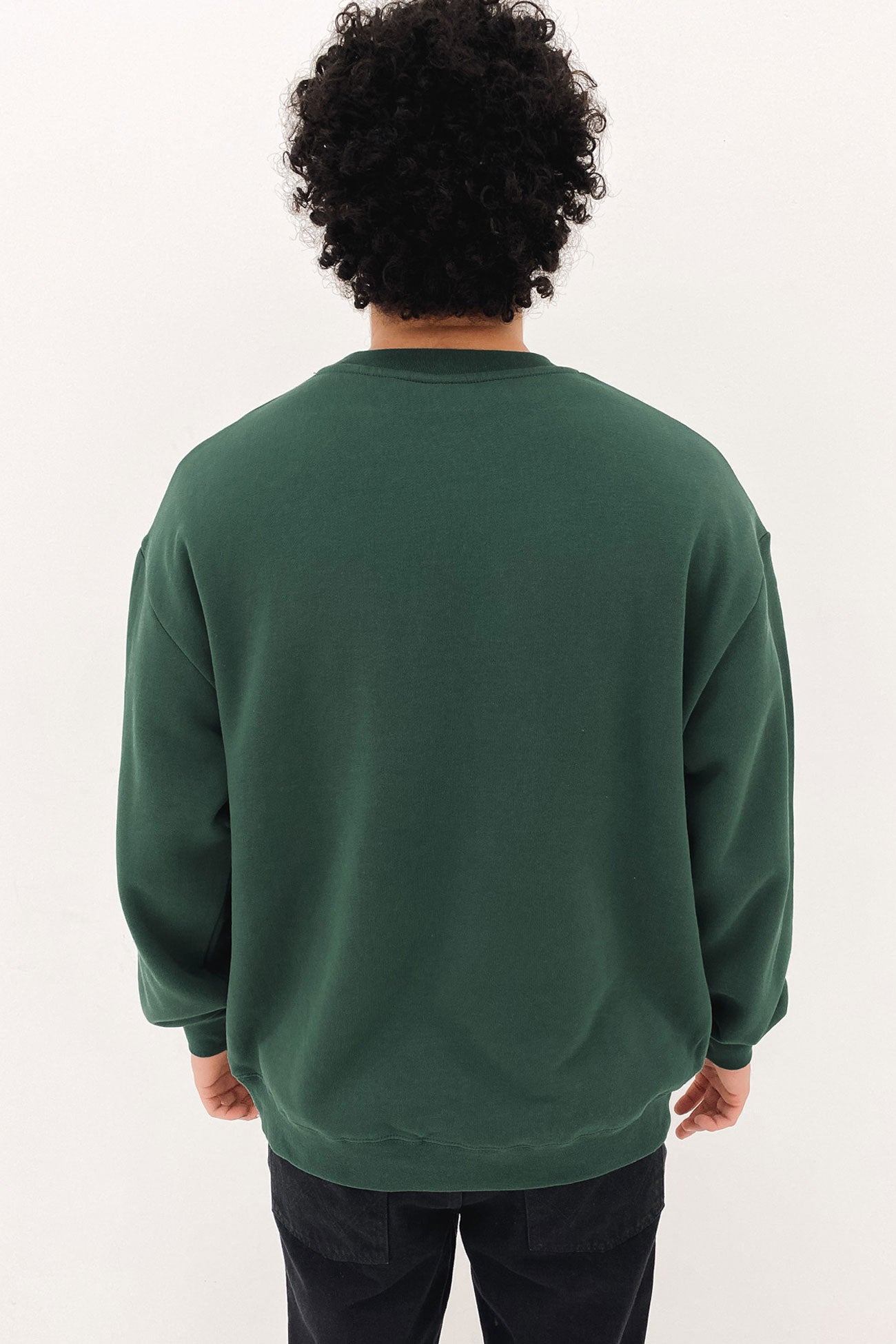 Solid Stock Embroidery Crew Fern Green