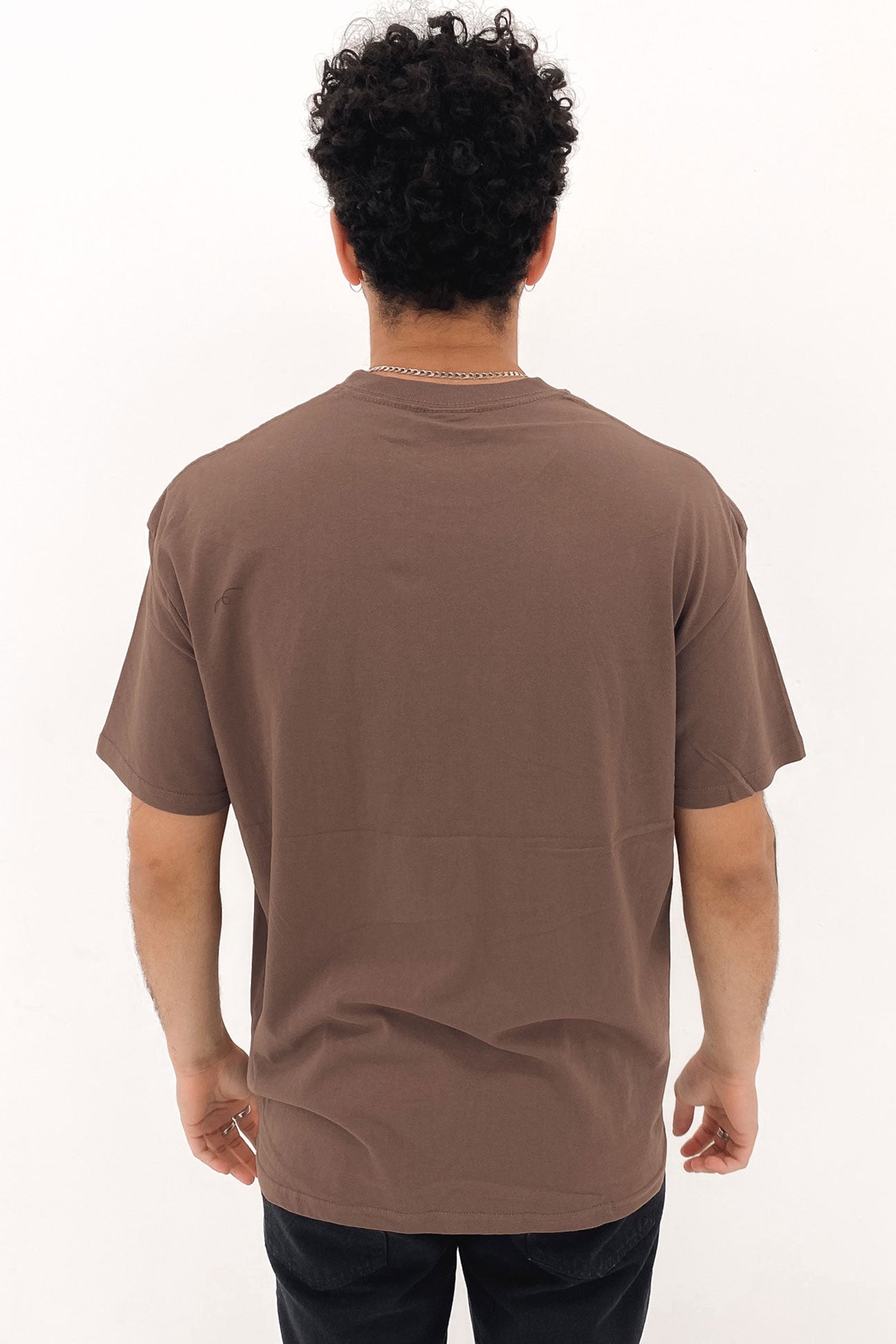 Solid Stock Short Sleeve Tee Brown White