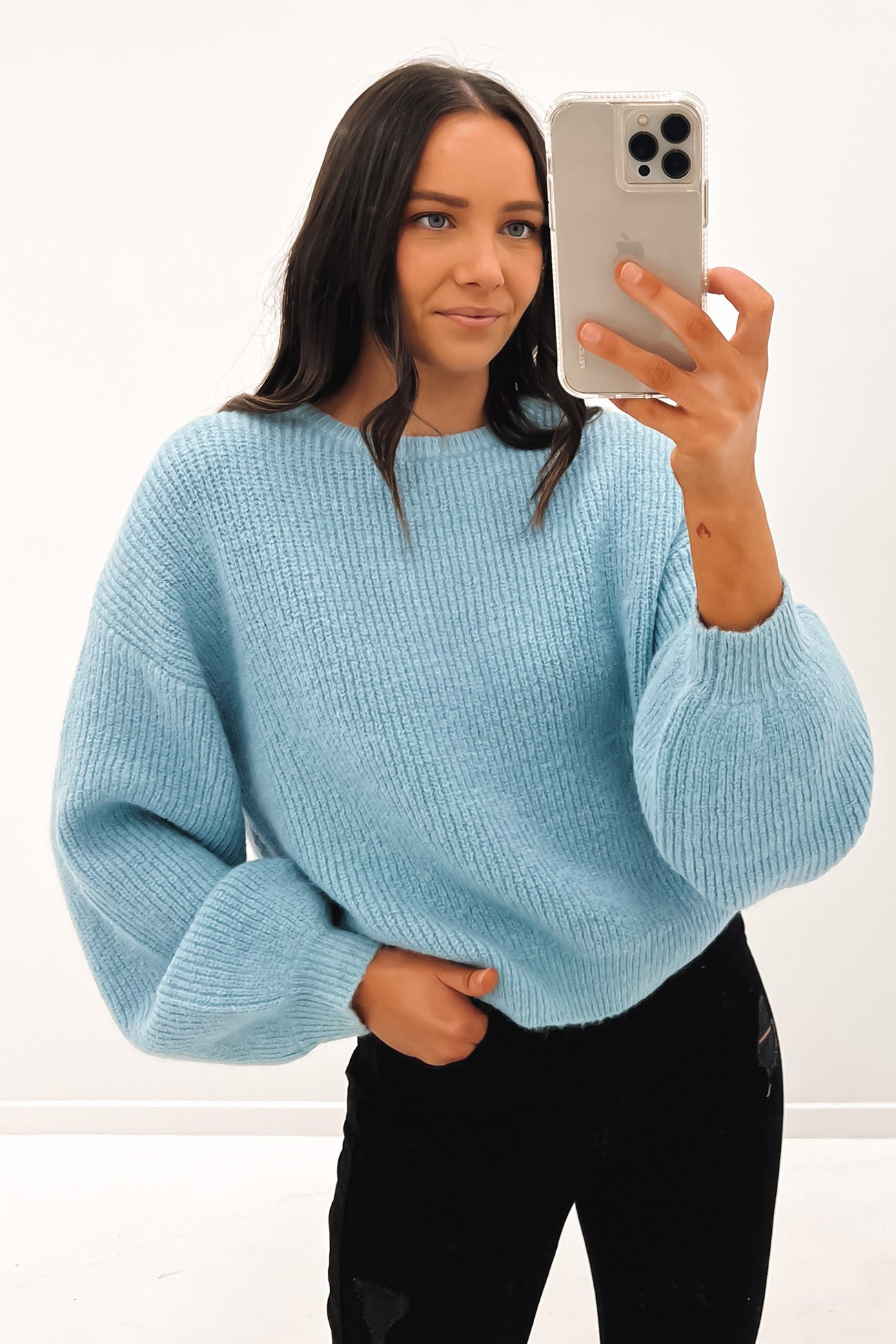 Somerset Knit Jumper Dusty Blue