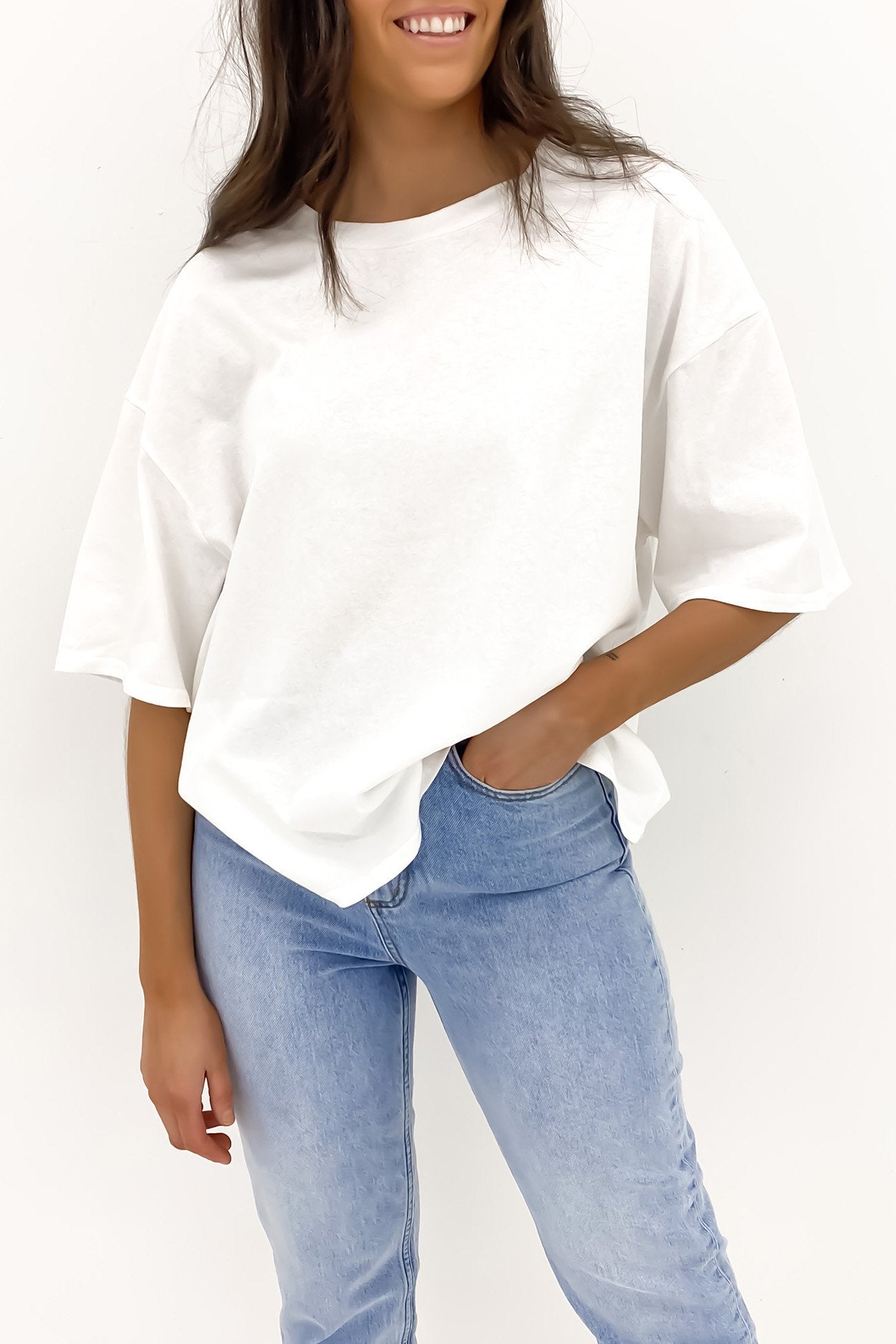 Sophie Boxy Tee White