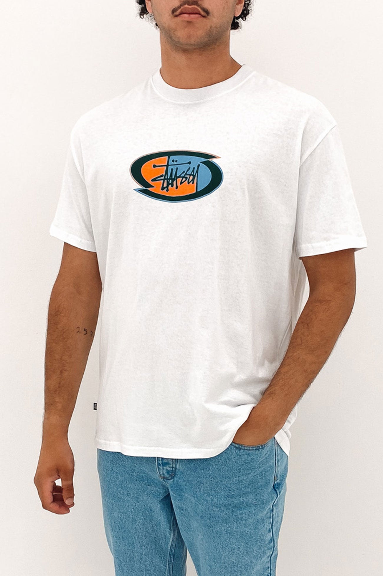 Split Oval Short Sleeve Tee White