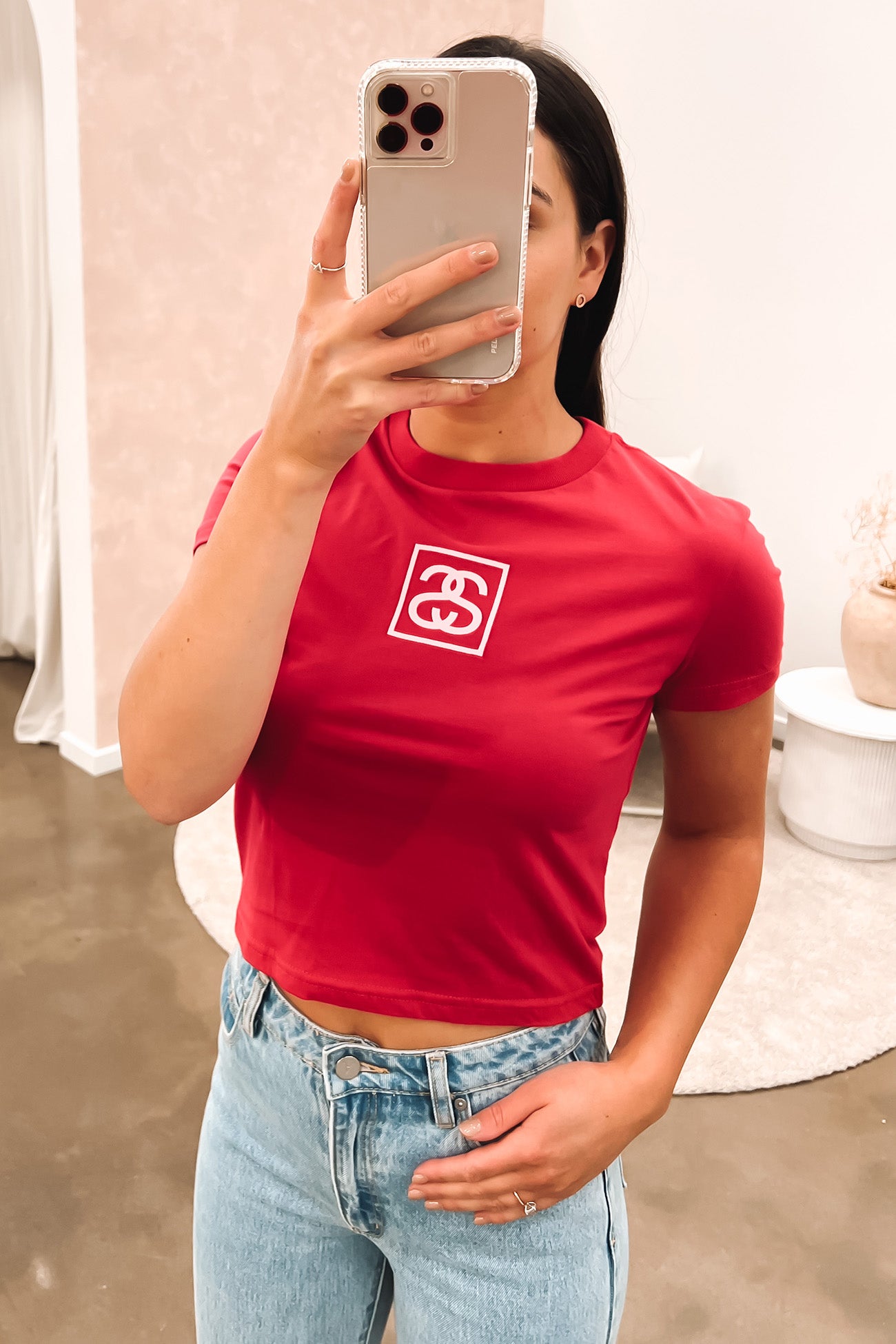 Square Slim Tee Raspberry