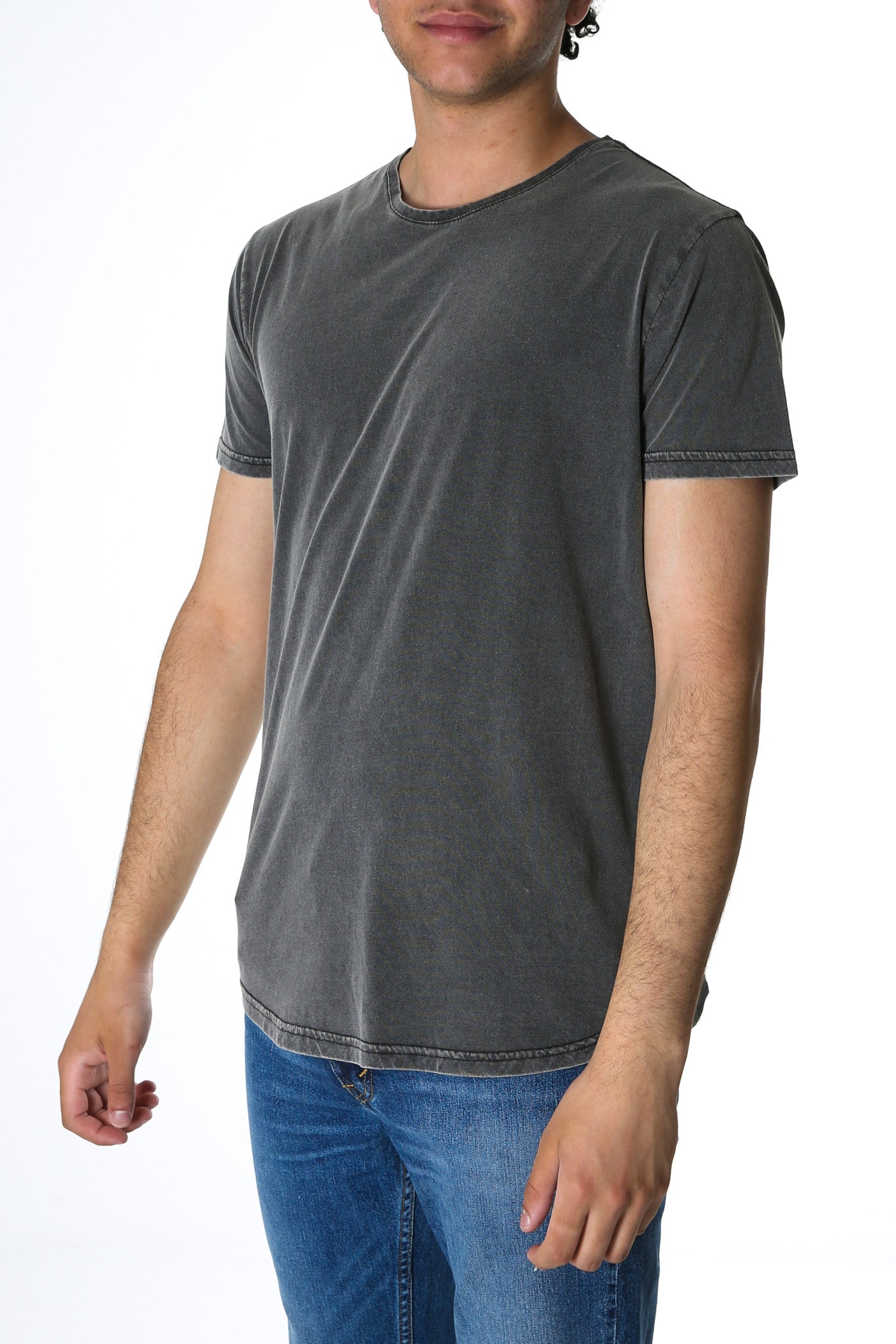 Standard Fit Linen Tee Coal