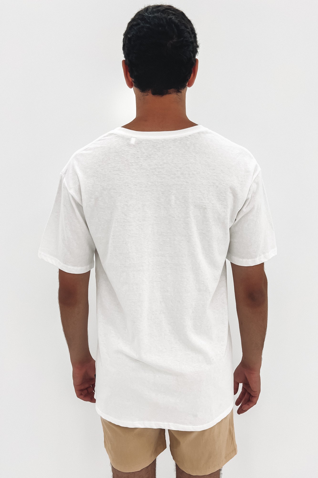 Standard Fit Linen Tee White