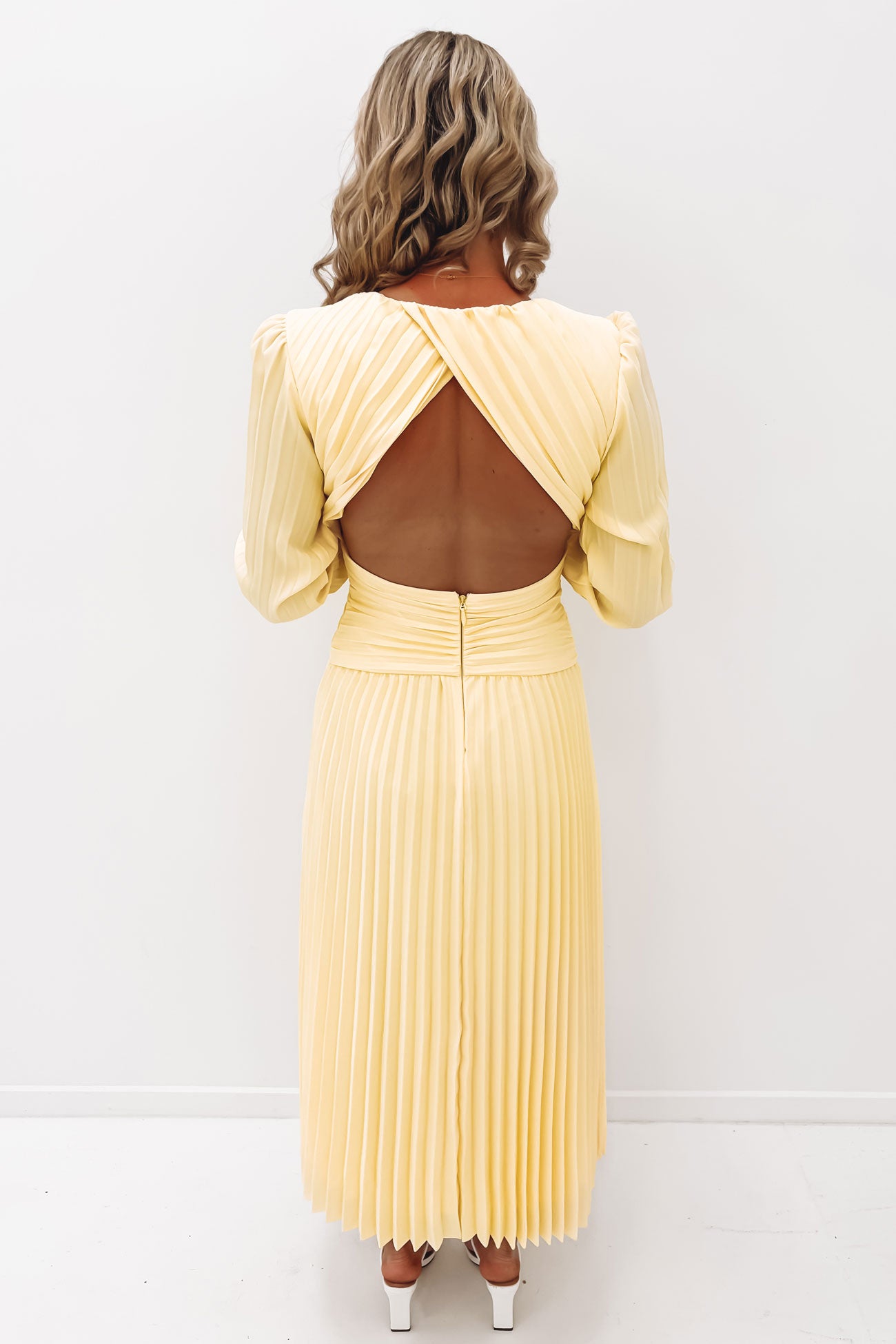 Stars Aligned Midi Dress Lemon