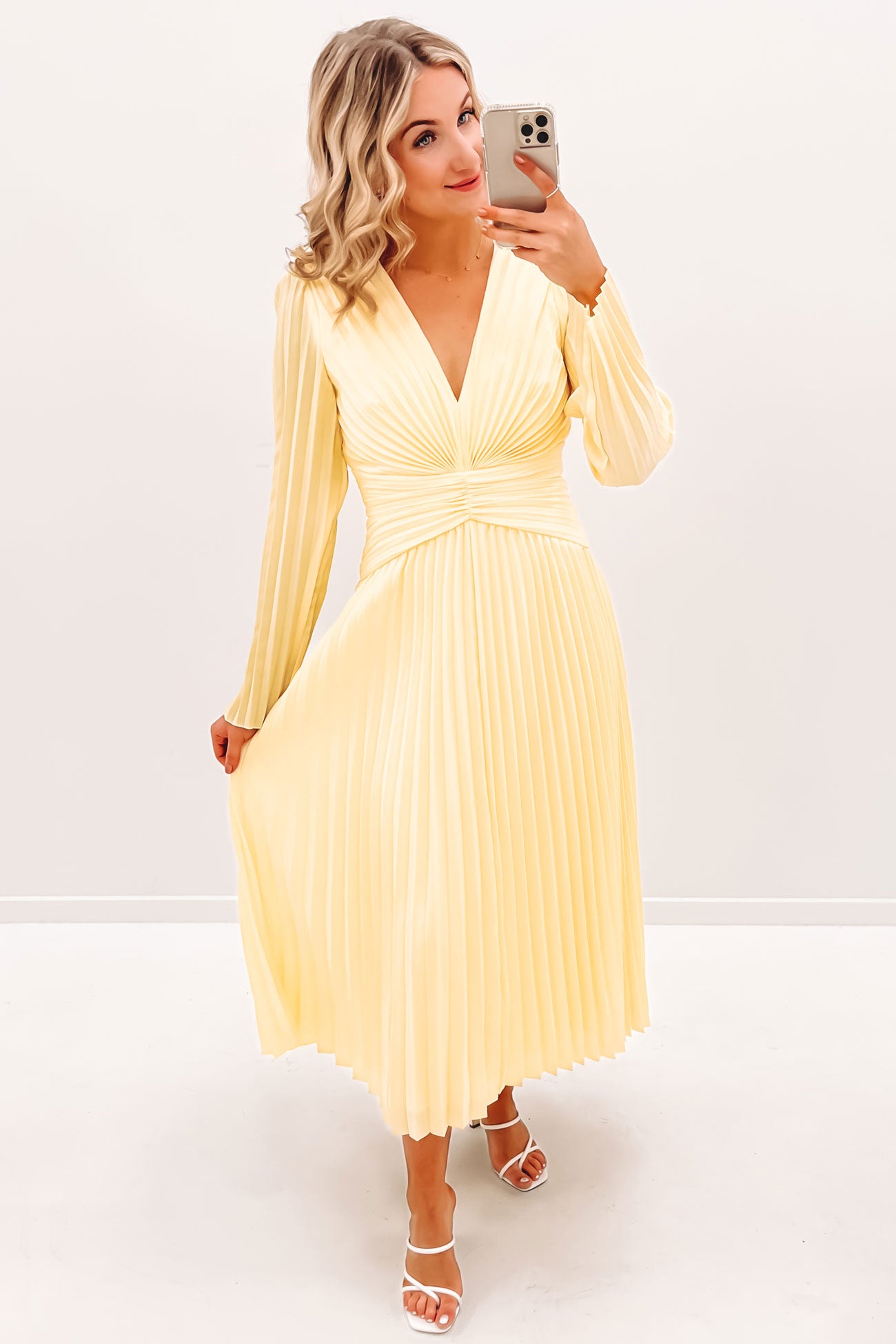 Stars Aligned Midi Dress Lemon