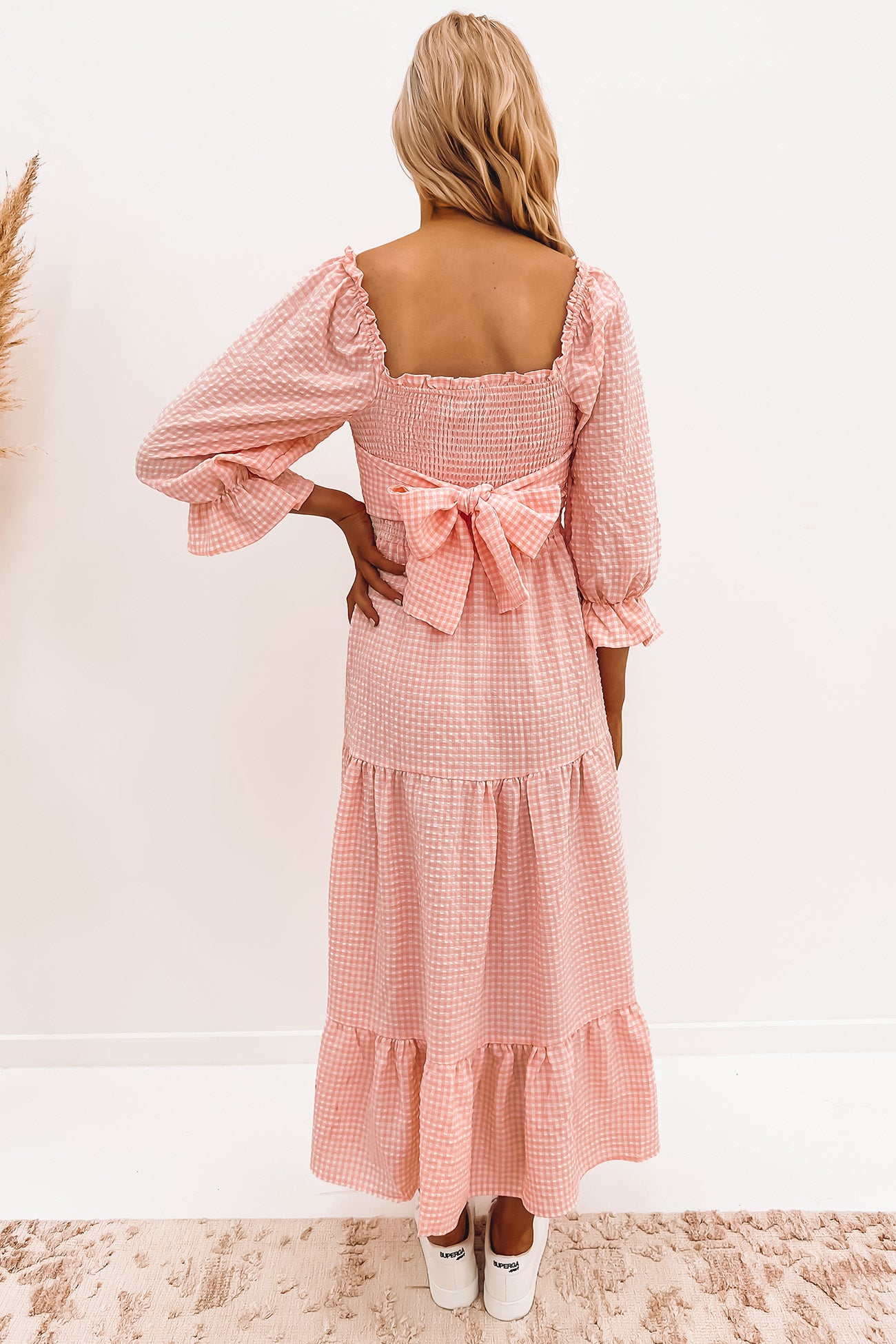 Stassi Maxi Dress Pink Check