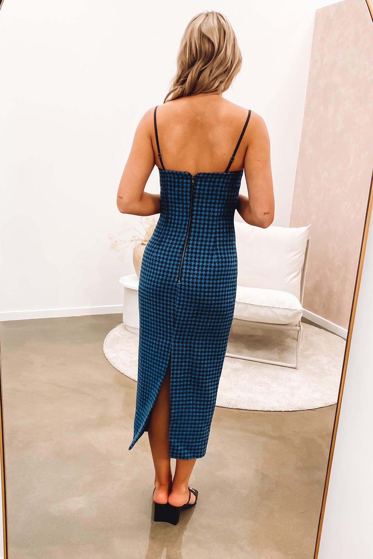 Static Midi Dress Houndstooth