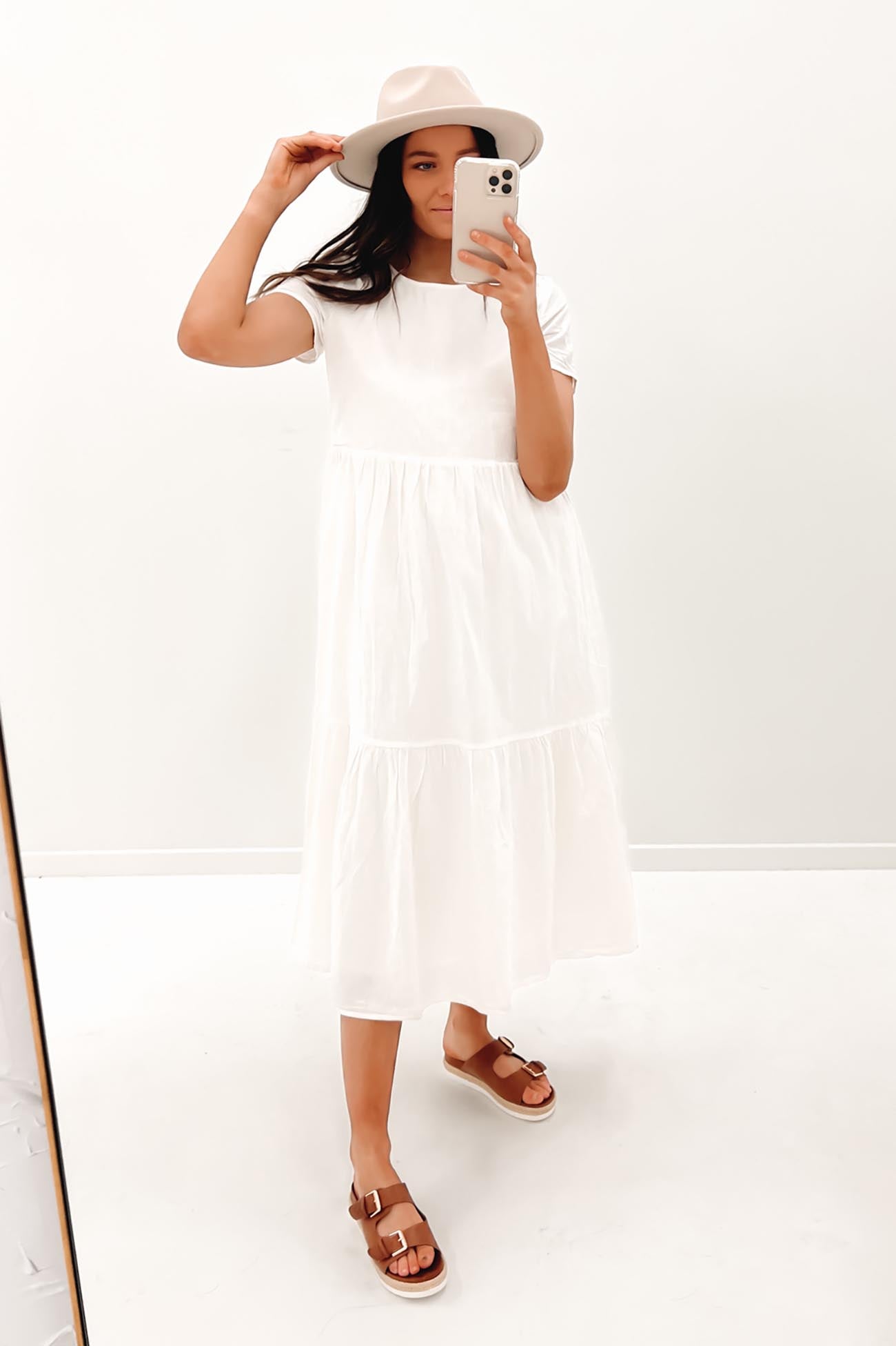 Stella Midi Dress White