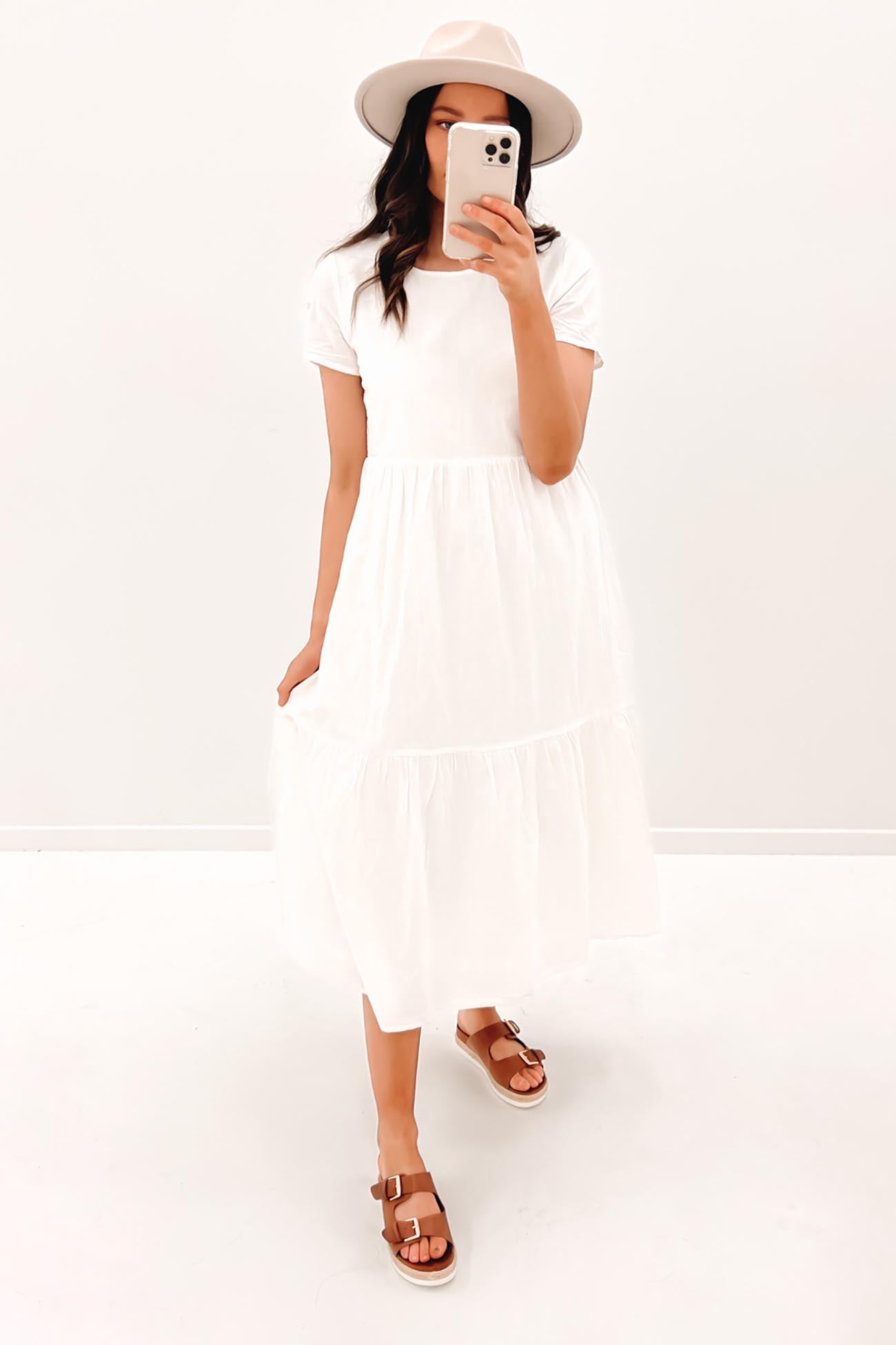 Stella Midi Dress White