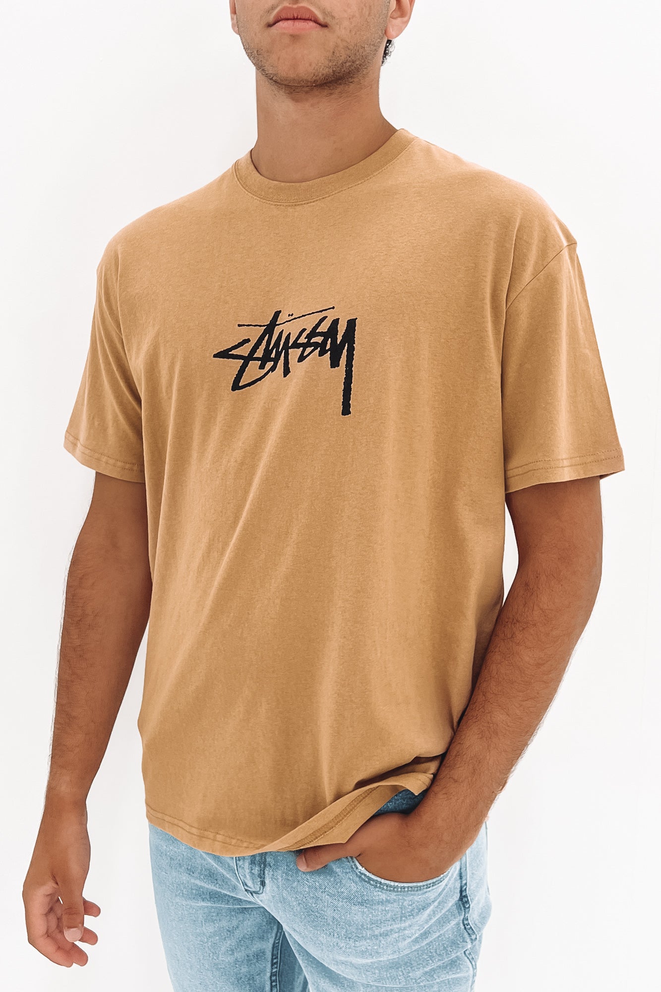 Stock Short Sleeve Tee Tan