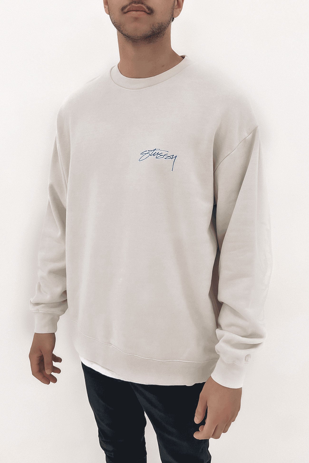 Stussy Designs 50/50 Crew Pigment White Sand