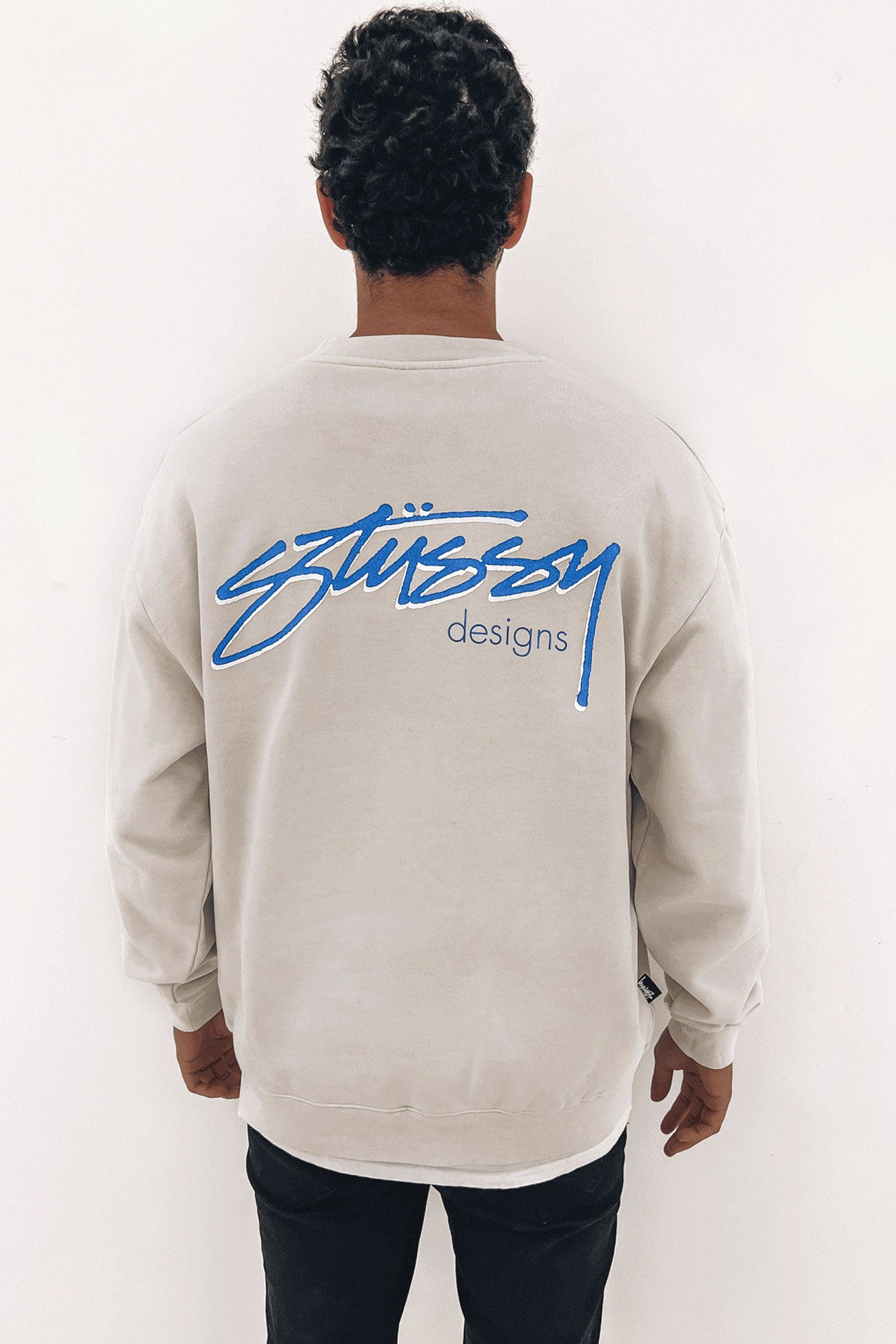 Stussy Designs 50/50 Crew Pigment White Sand