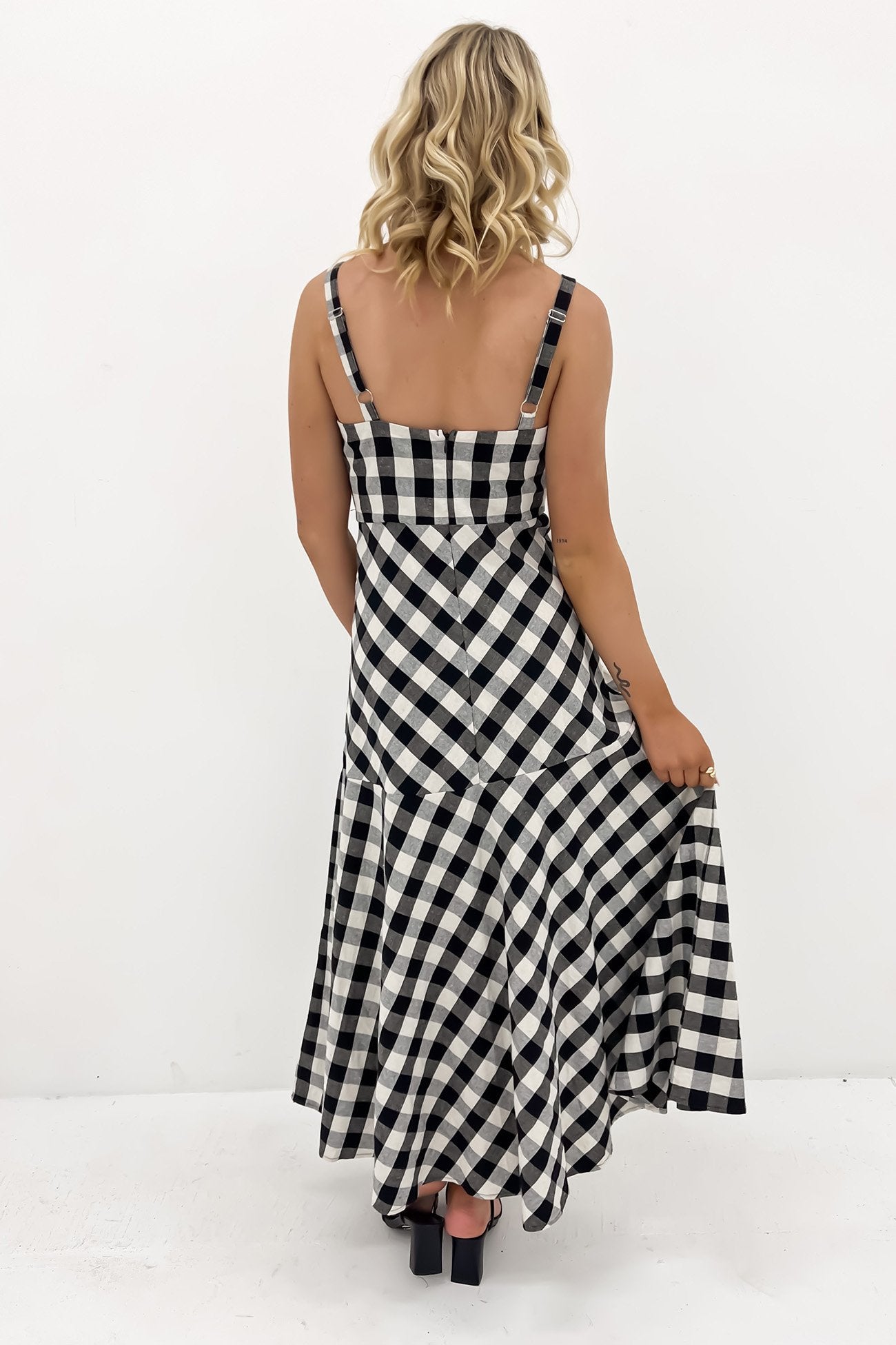 Sullivan Midi Dress Black Check