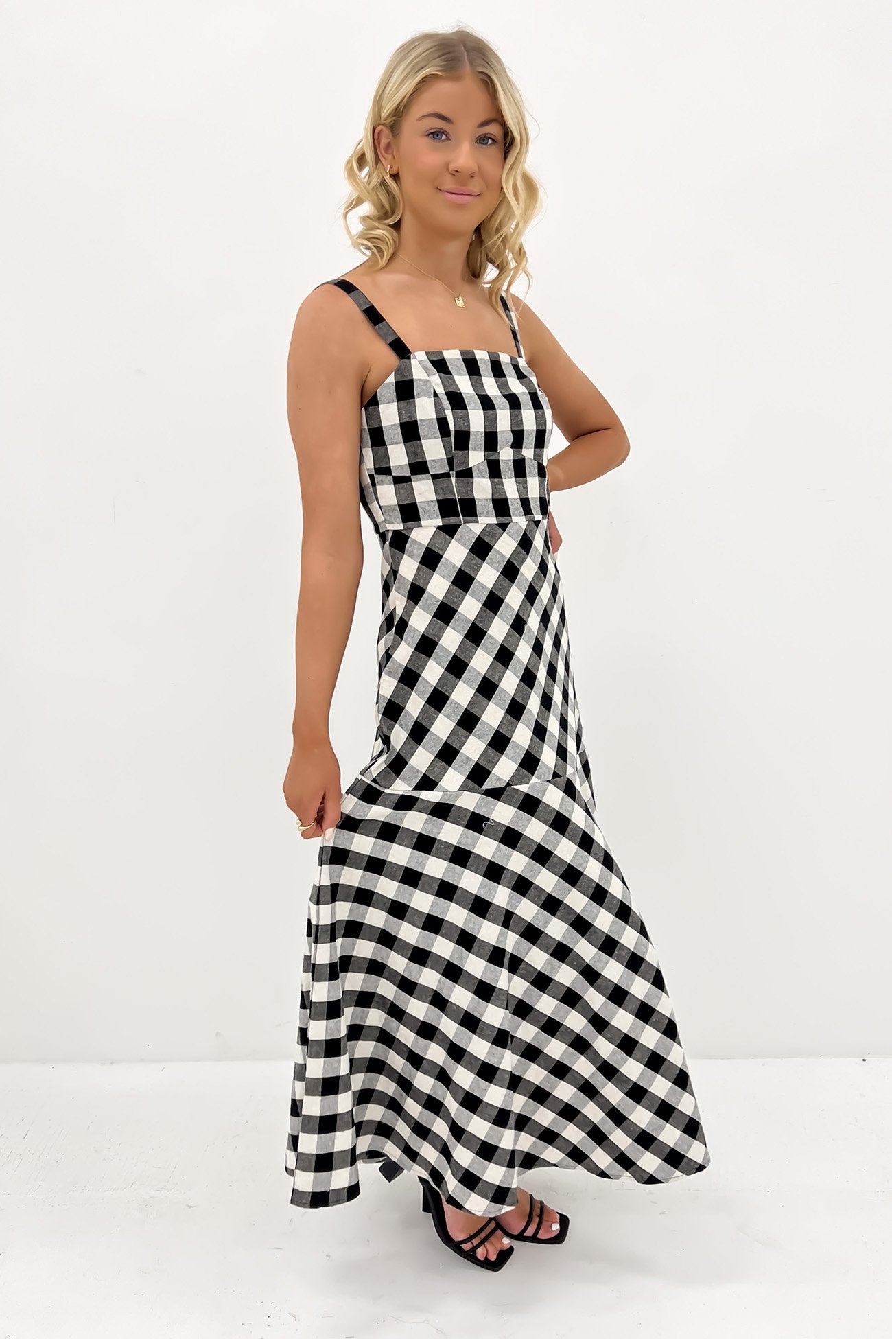 Sullivan Midi Dress Black Check