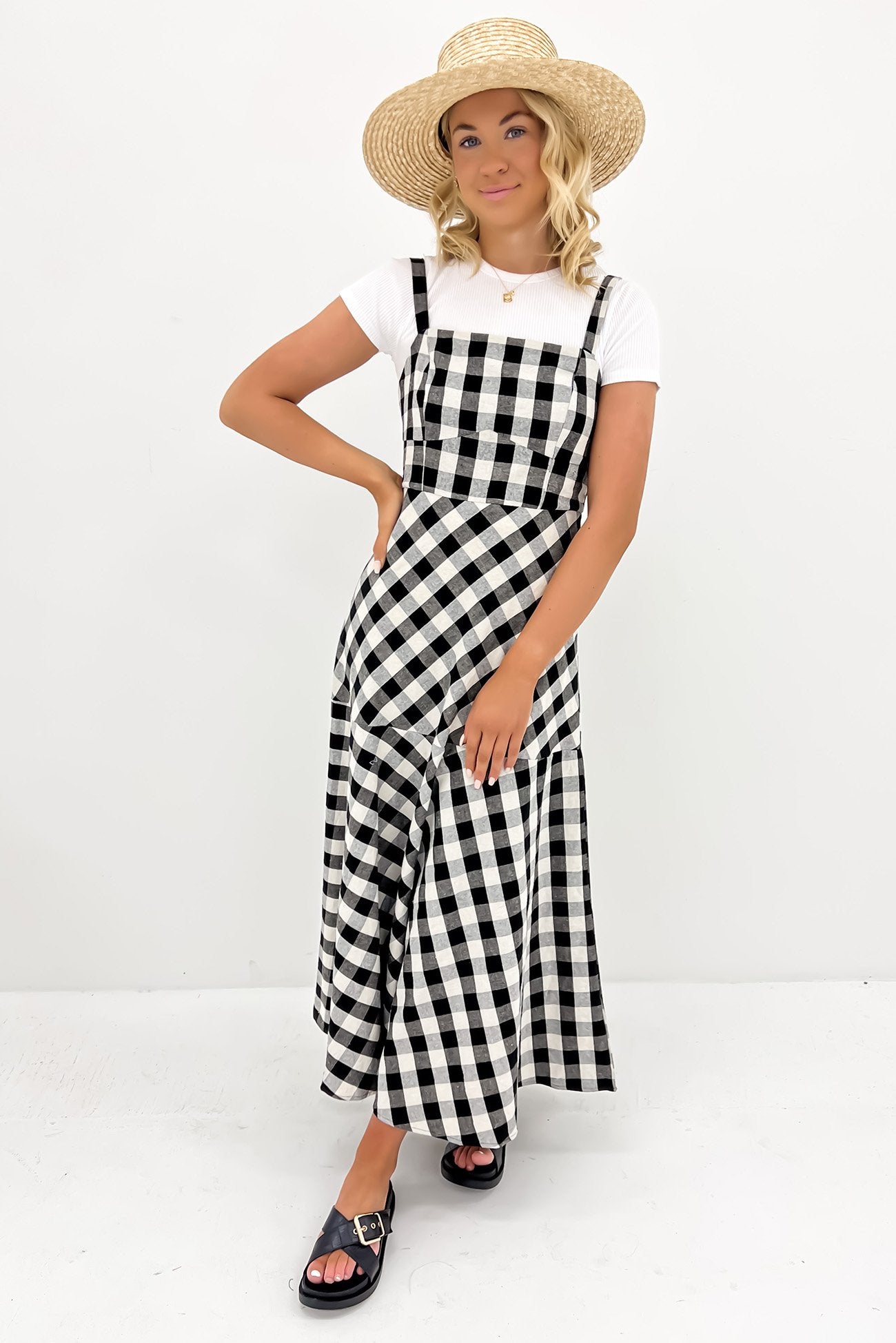 Sullivan Midi Dress Black Check