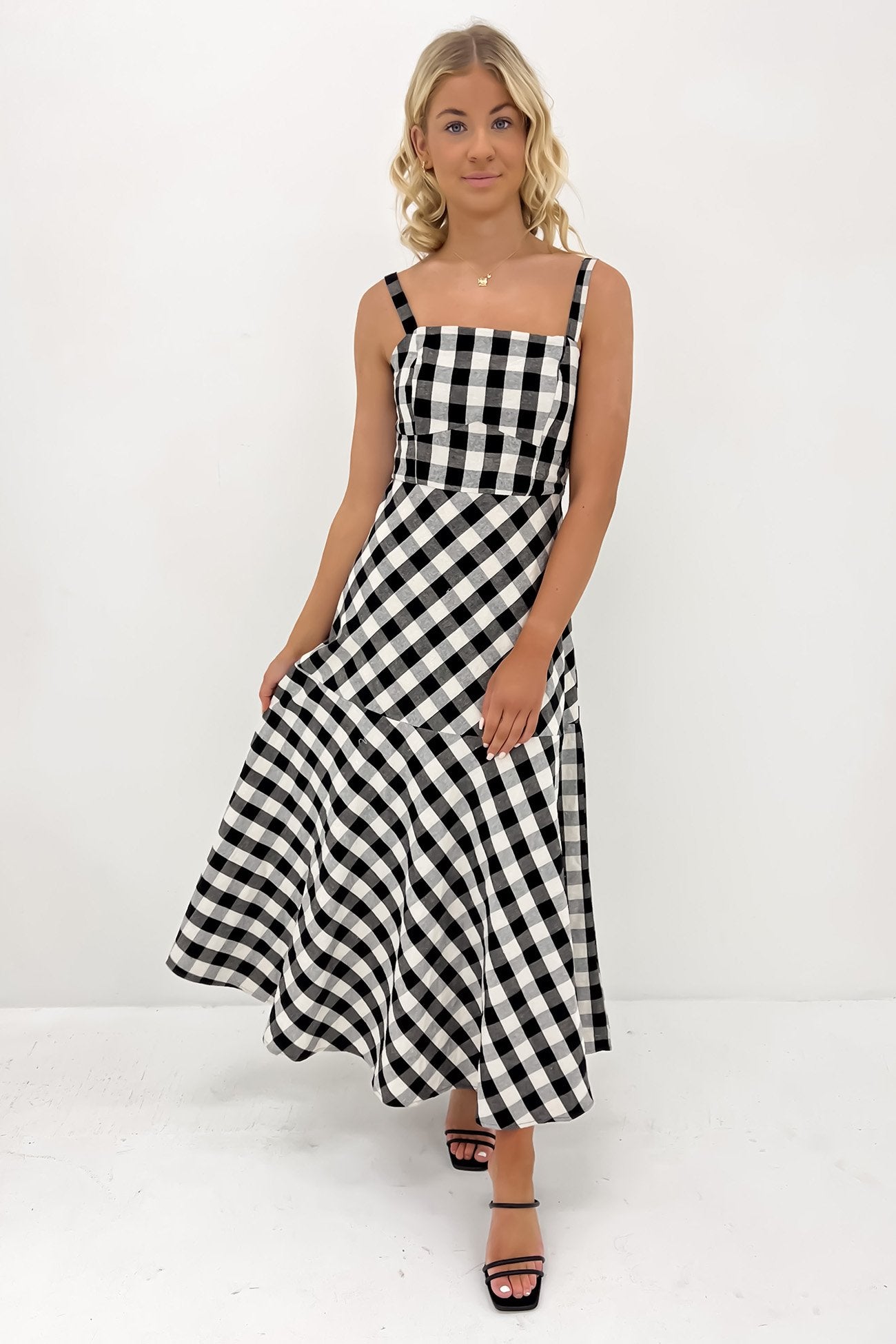 Sullivan Midi Dress Black Check