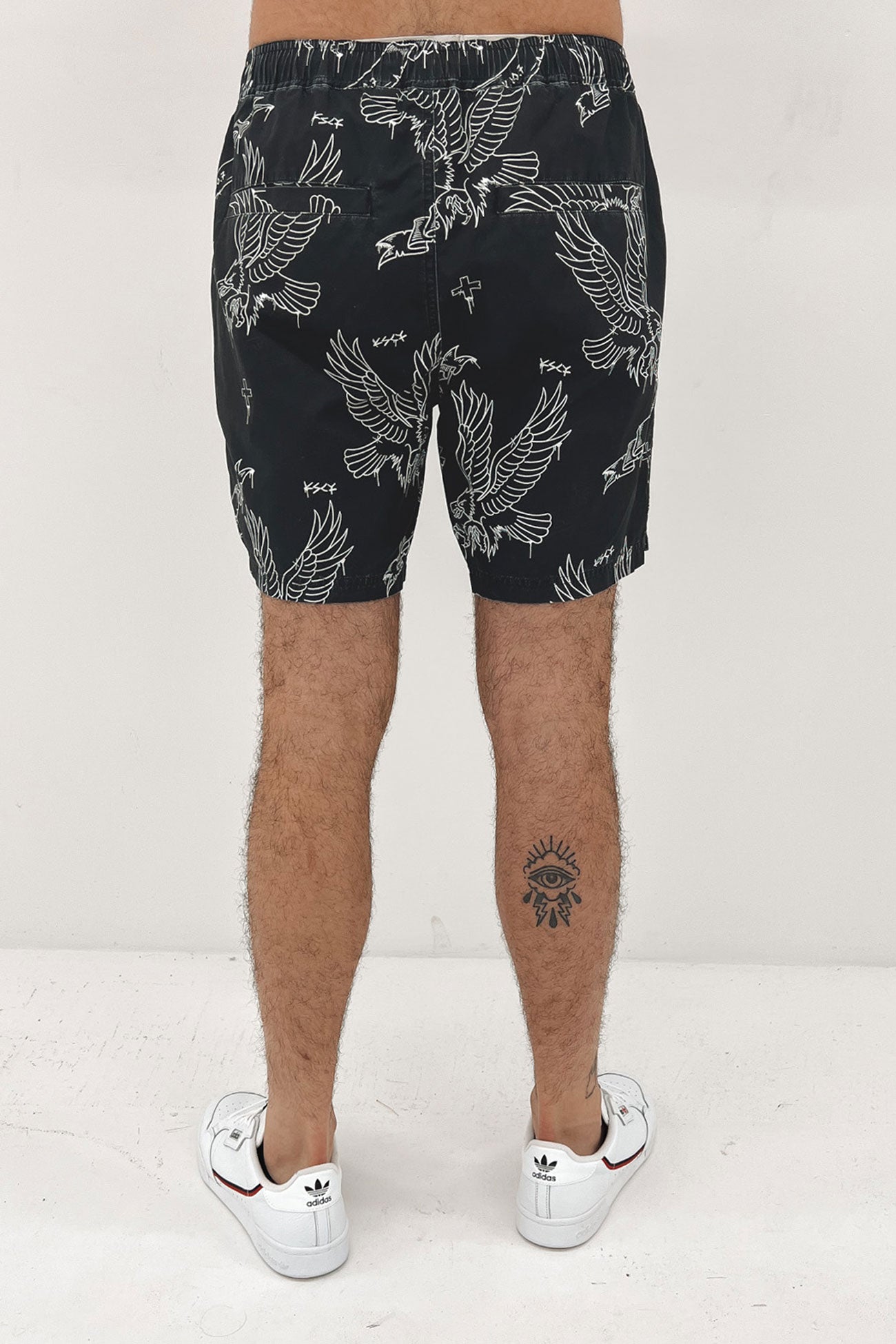 Sustain Beach Short Black White Print