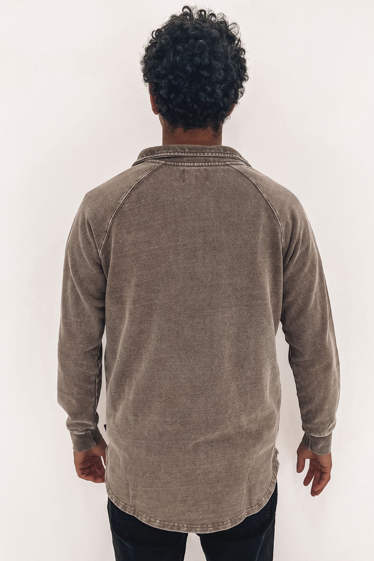 TM Quarter Zip Sweater Earth Brown