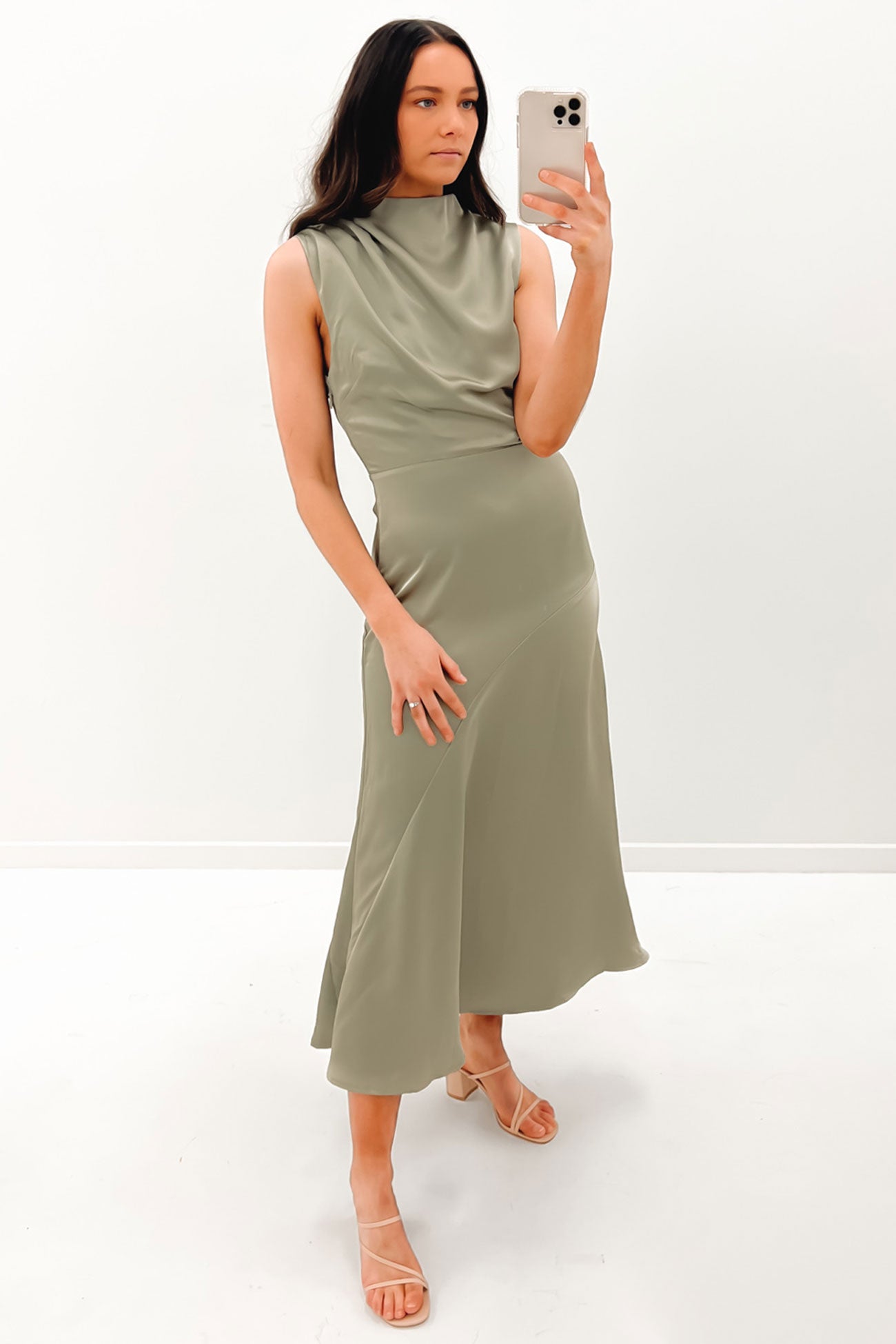 Take A Chance Midi Dress Sage