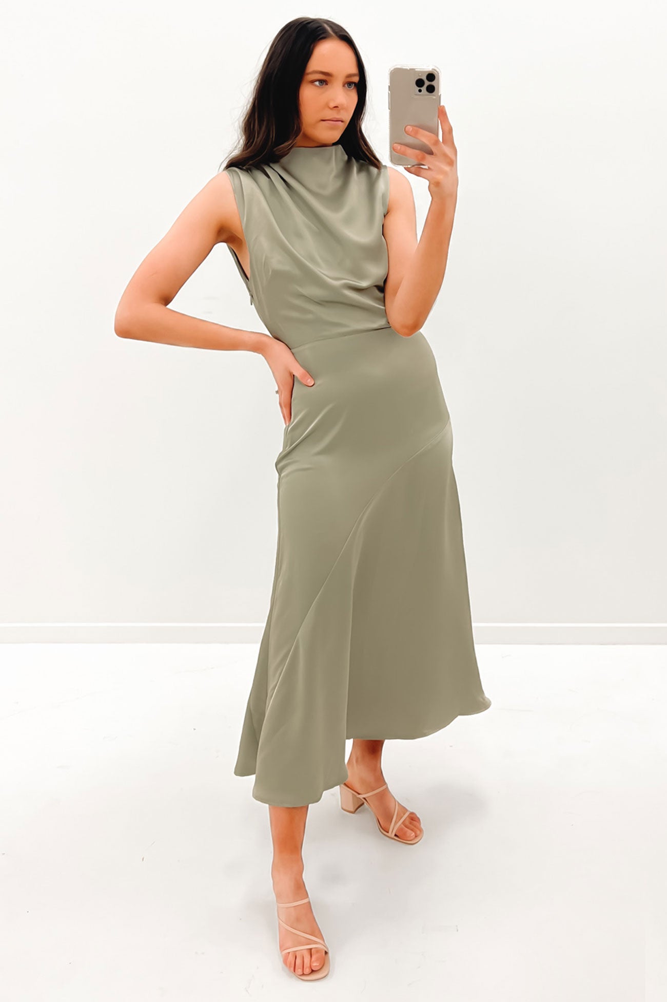 Take A Chance Midi Dress Sage