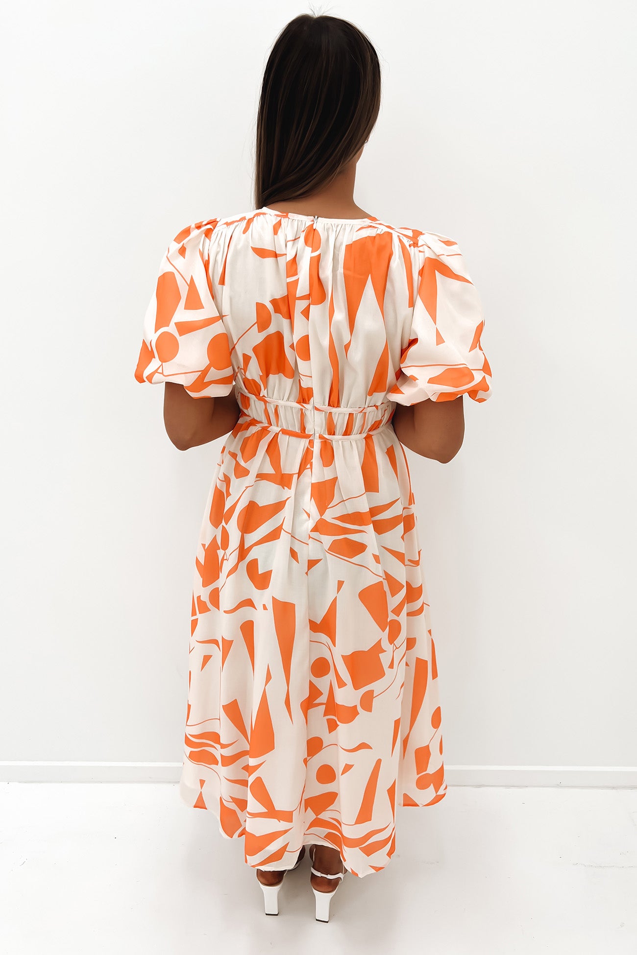 Tali Midi Dress Orange