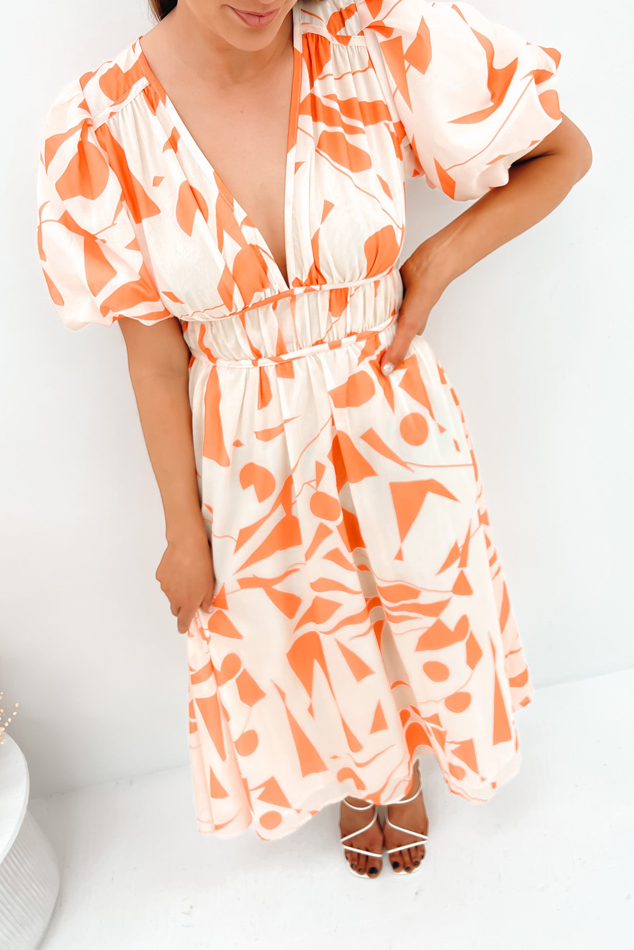 Tali Midi Dress Orange