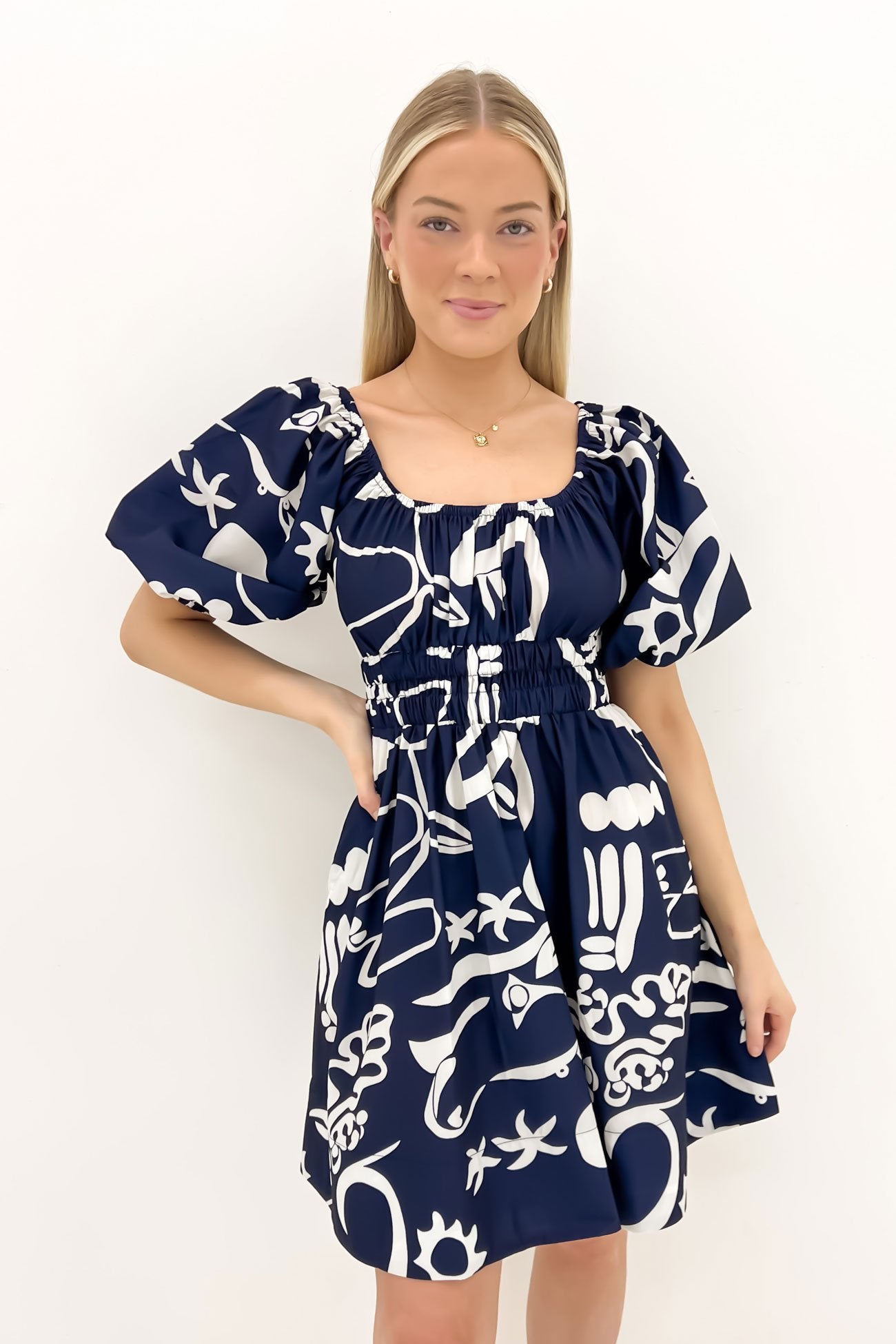 Tate Mini Dress Navy Haven