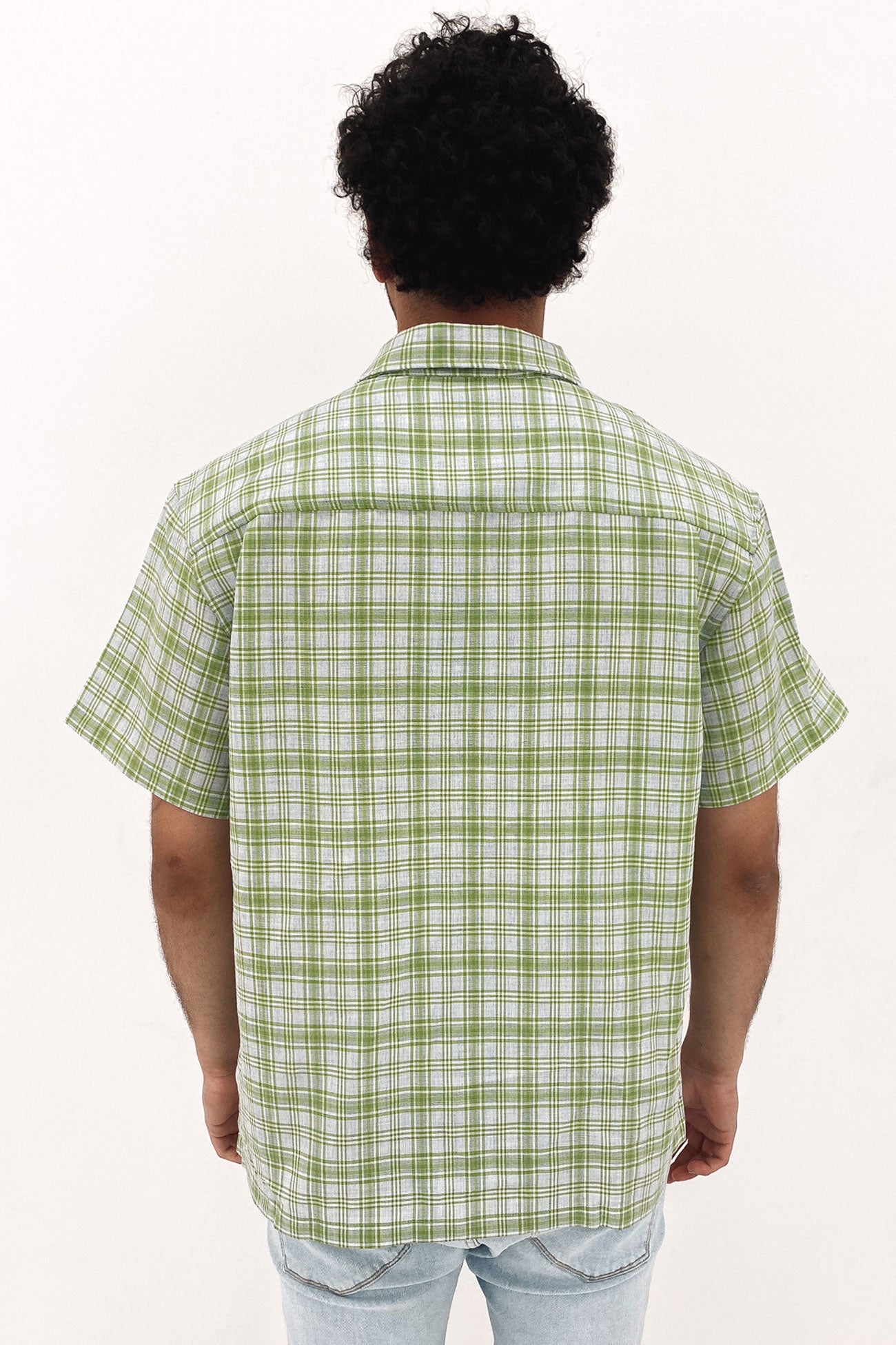 Textile Check Short Sleeve Shirt Green