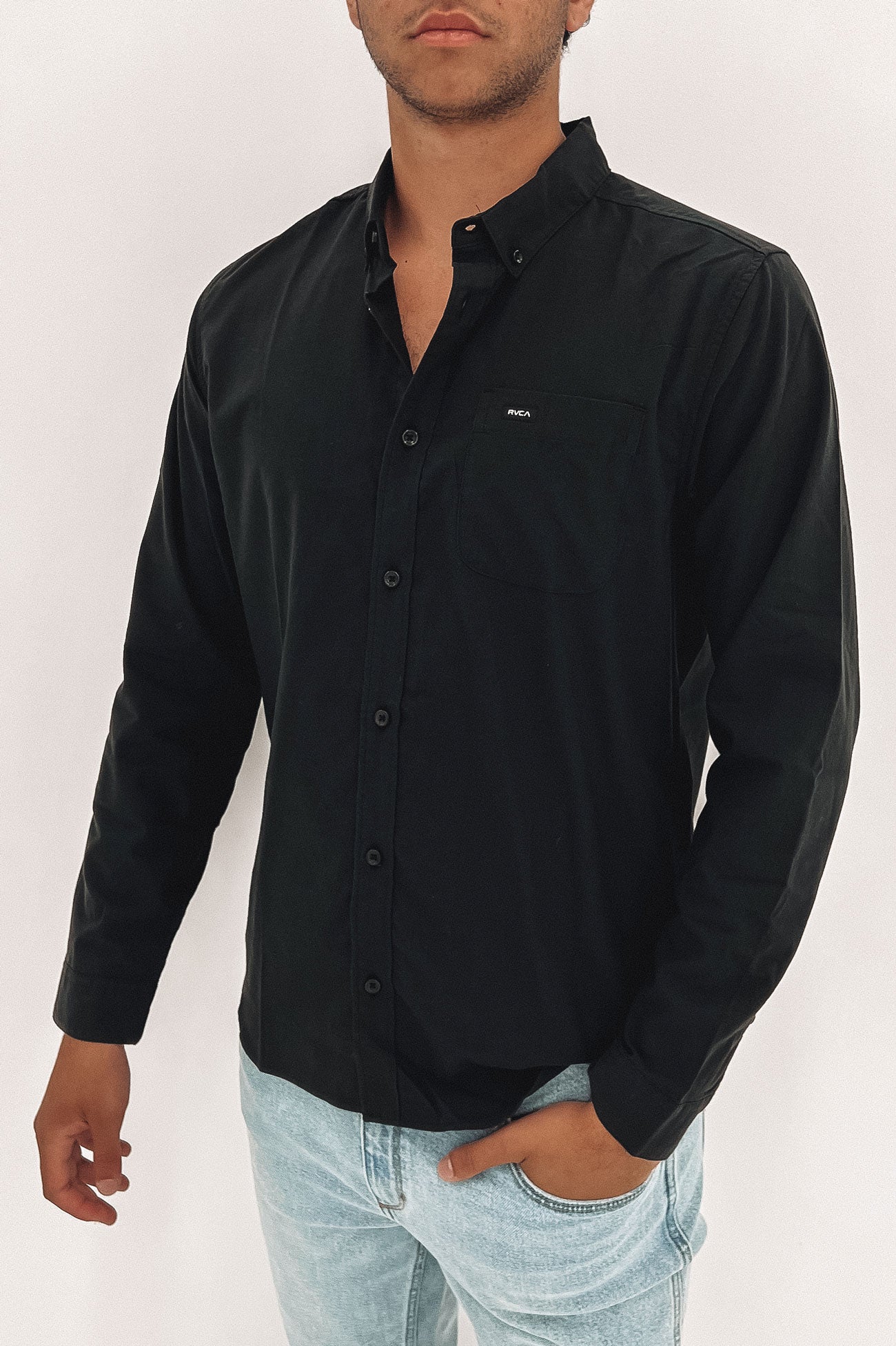 That'll Do Stretch Long Sleeve Shirt Black