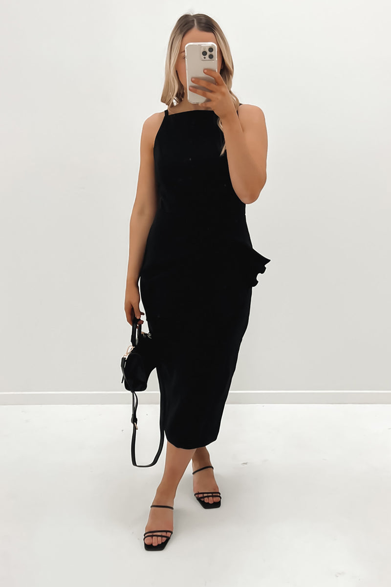 The Introspect Midi Dress Black