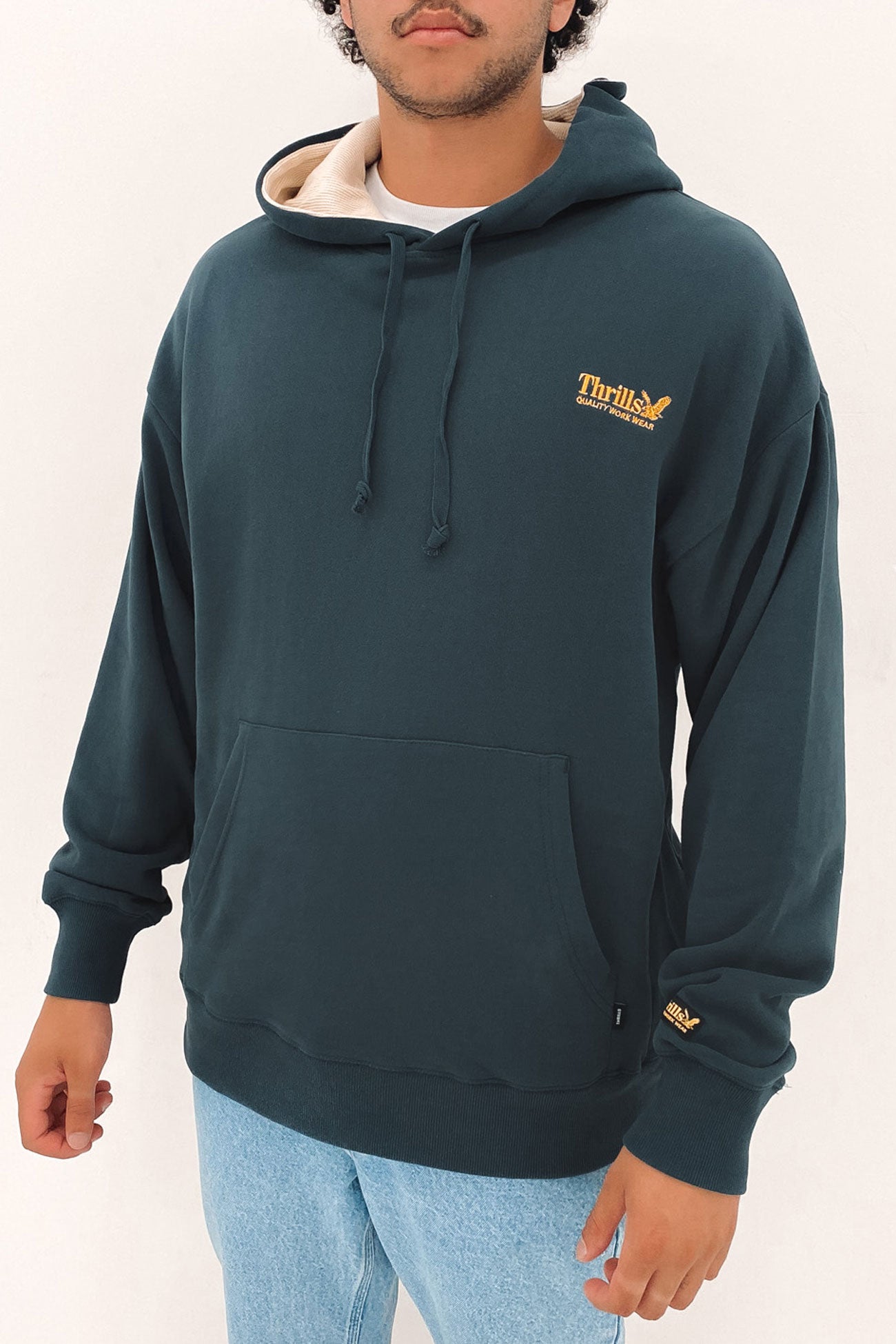 Thrills Union Slouch Pull On Hood Petrol