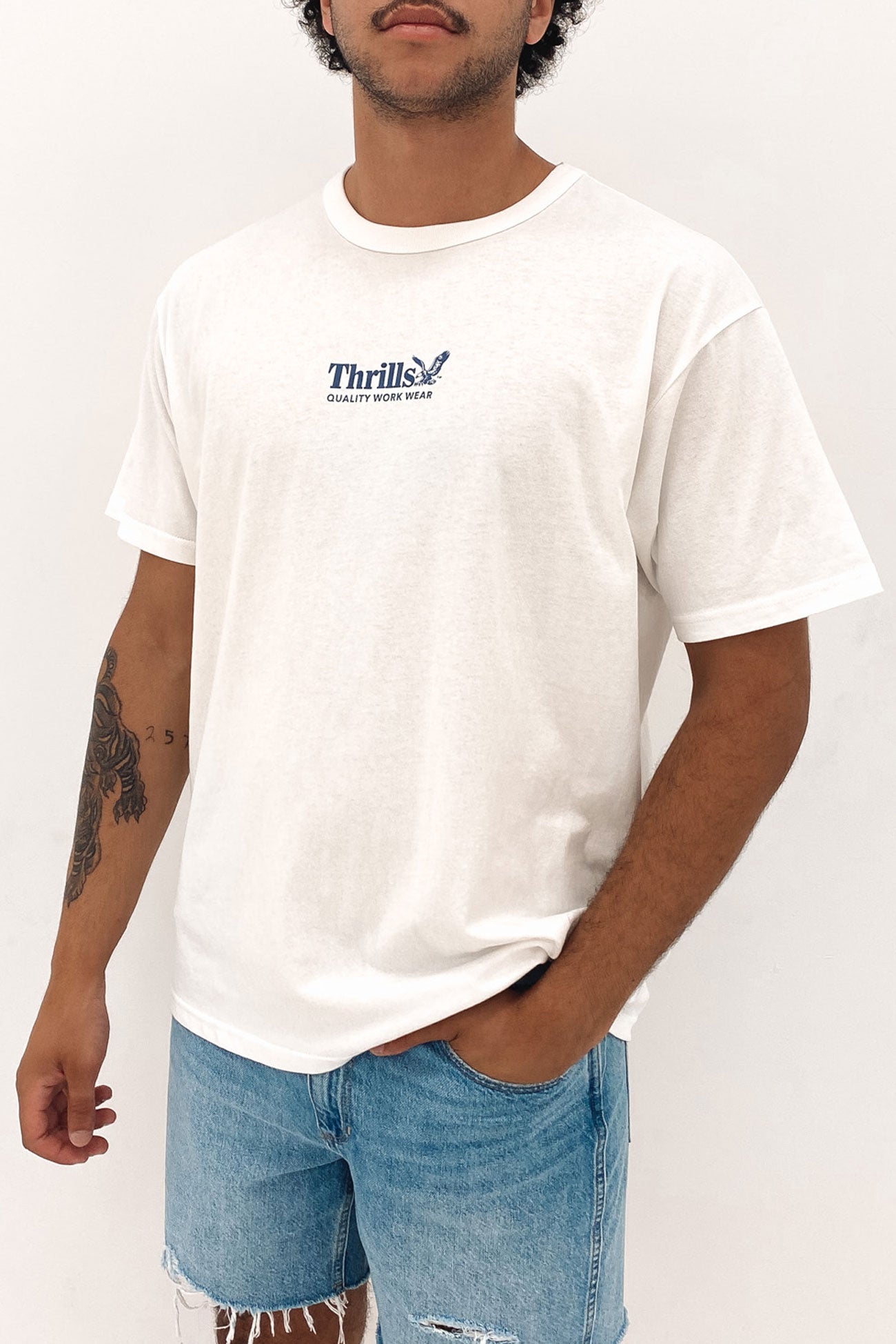 Thrills Workwear Box Fit Tee Dirty White