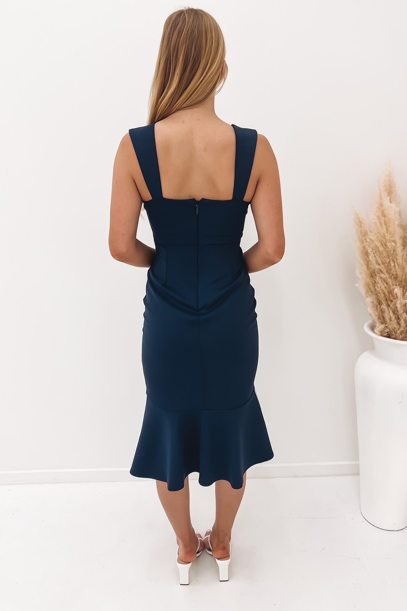 Tia Midi Dress Navy