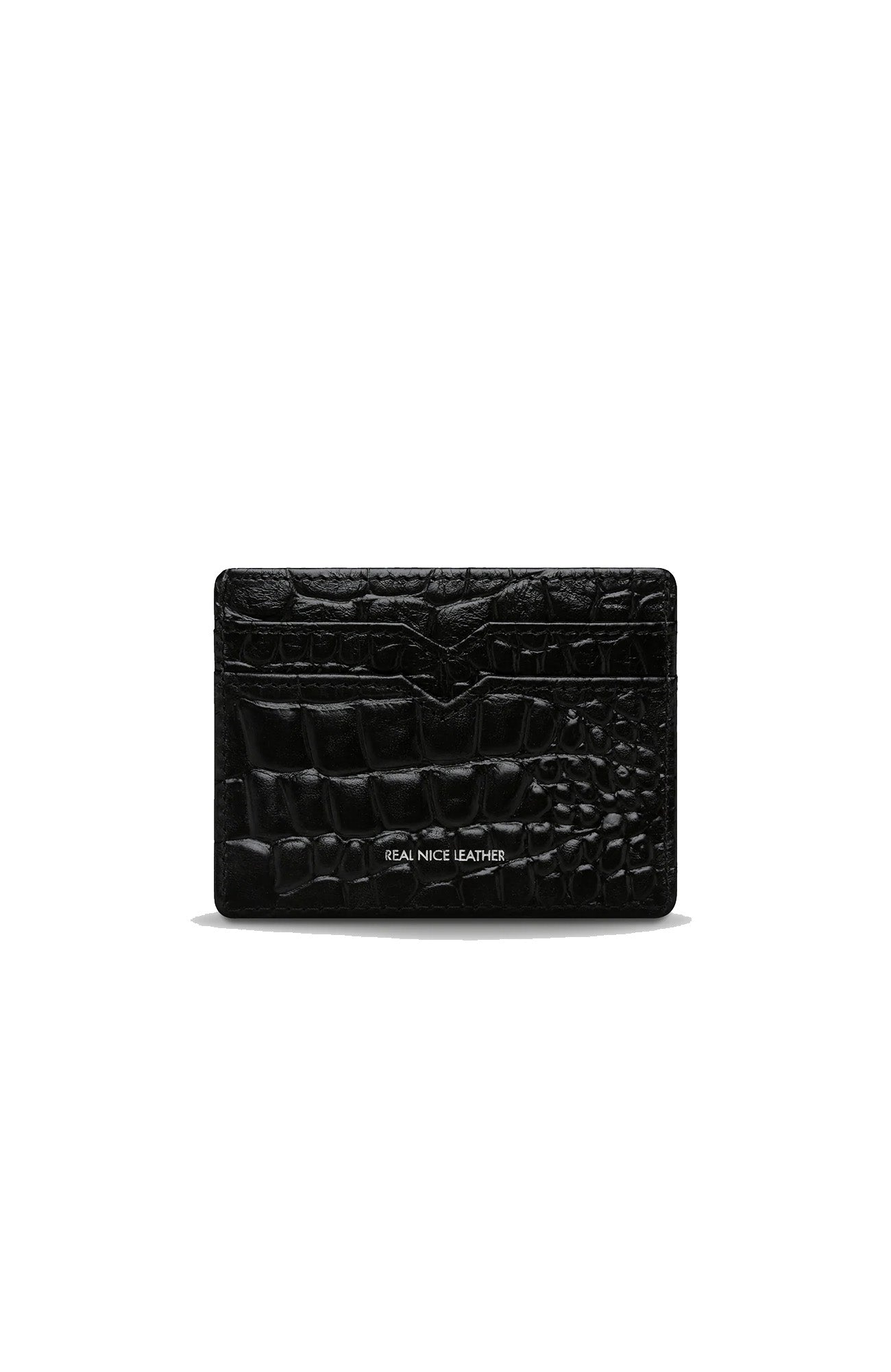 Together For Now Card Wallet Black Croc Emboss