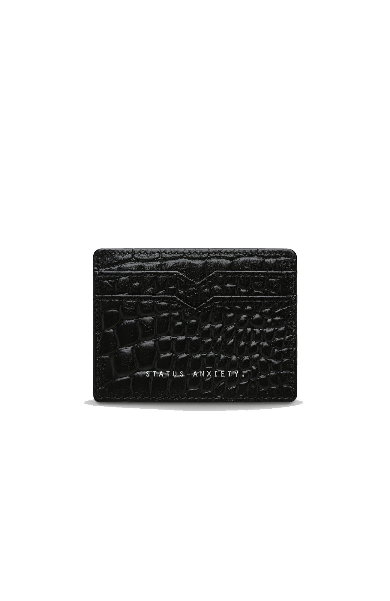 Together For Now Card Wallet Black Croc Emboss