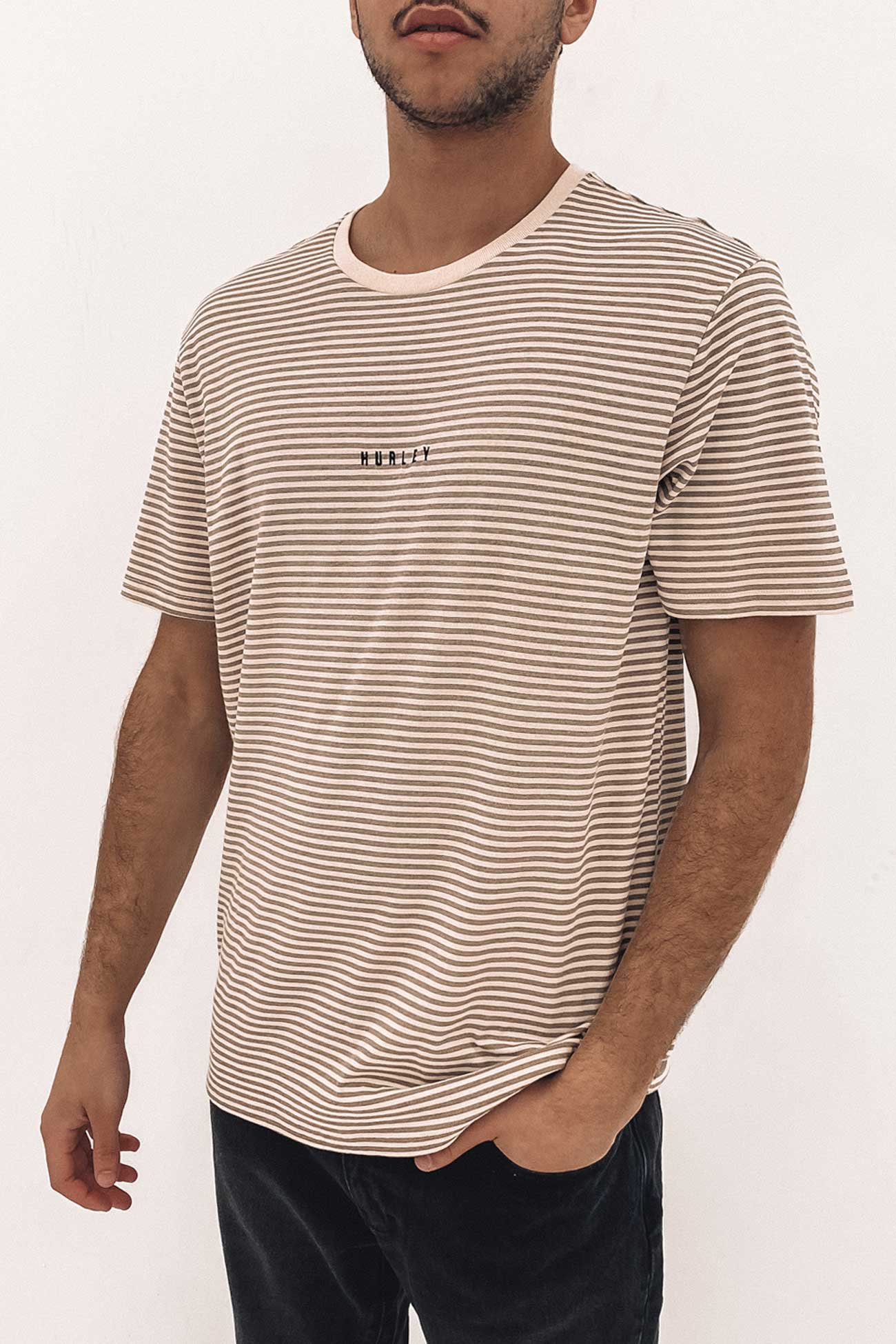 Tonal Stripe Tee Taupe Haze