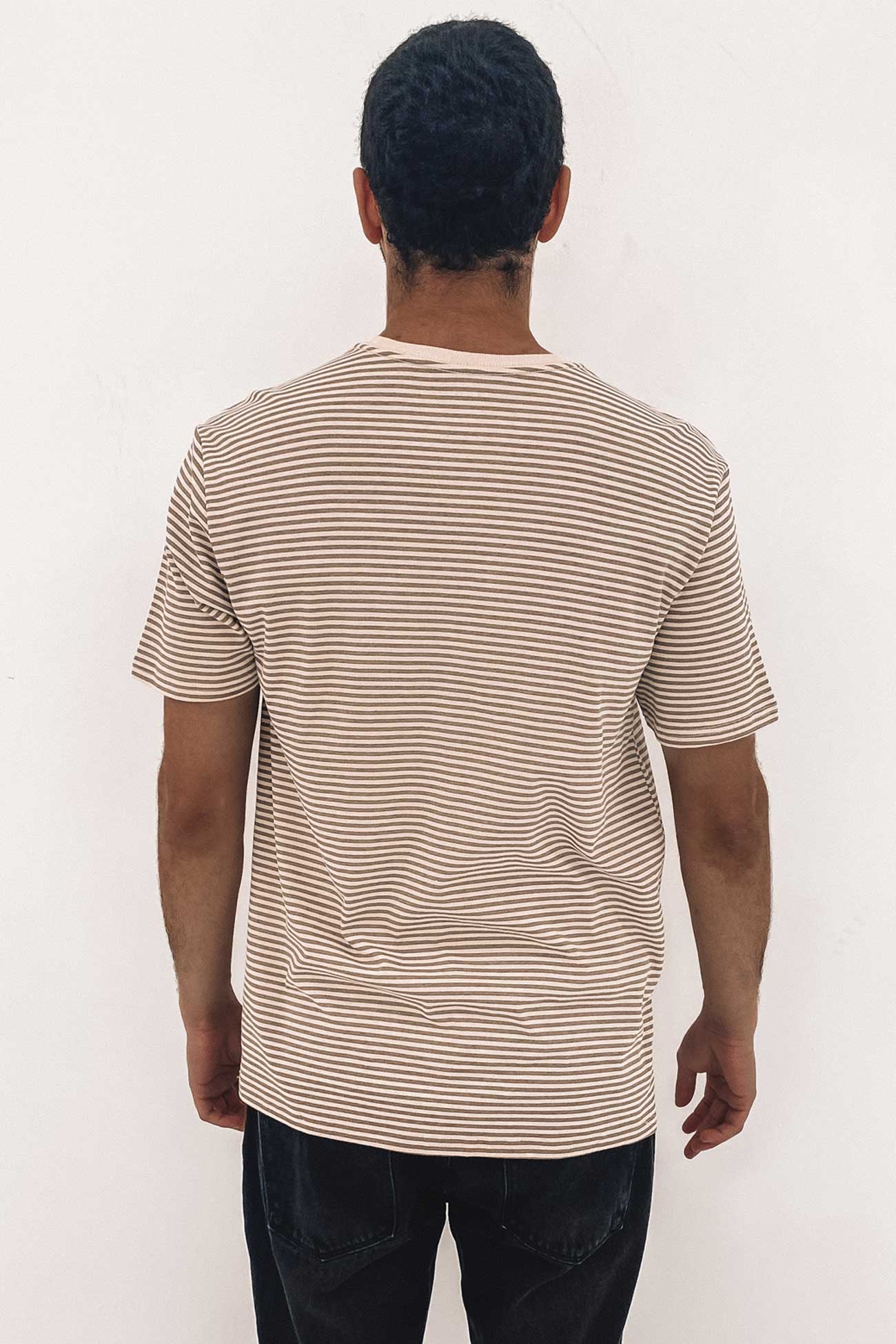 Tonal Stripe Tee Taupe Haze