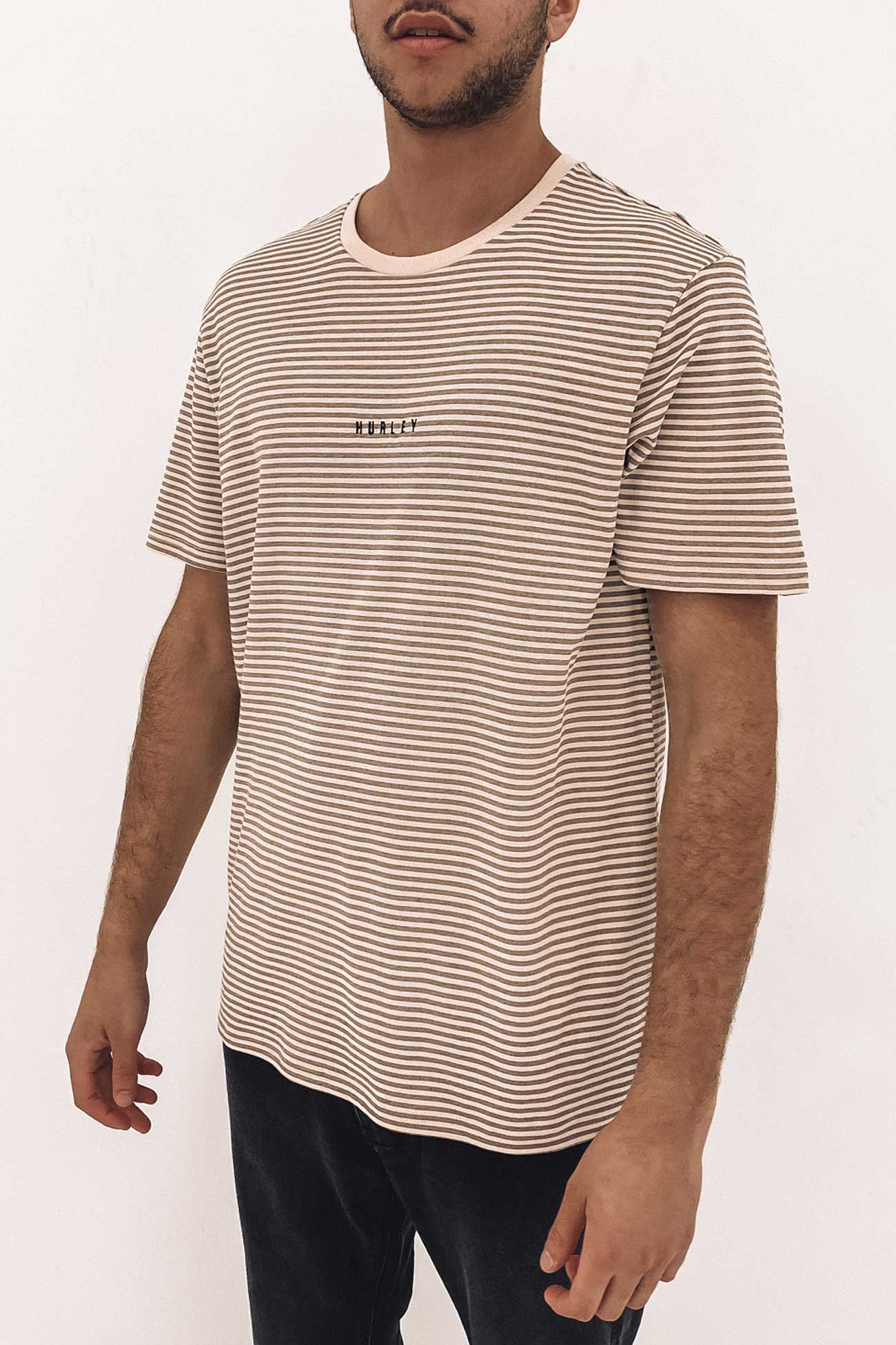 Tonal Stripe Tee Taupe Haze