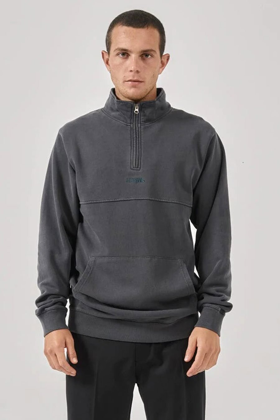 Two Minds Quarter Zip Fleece Dark Charcoal