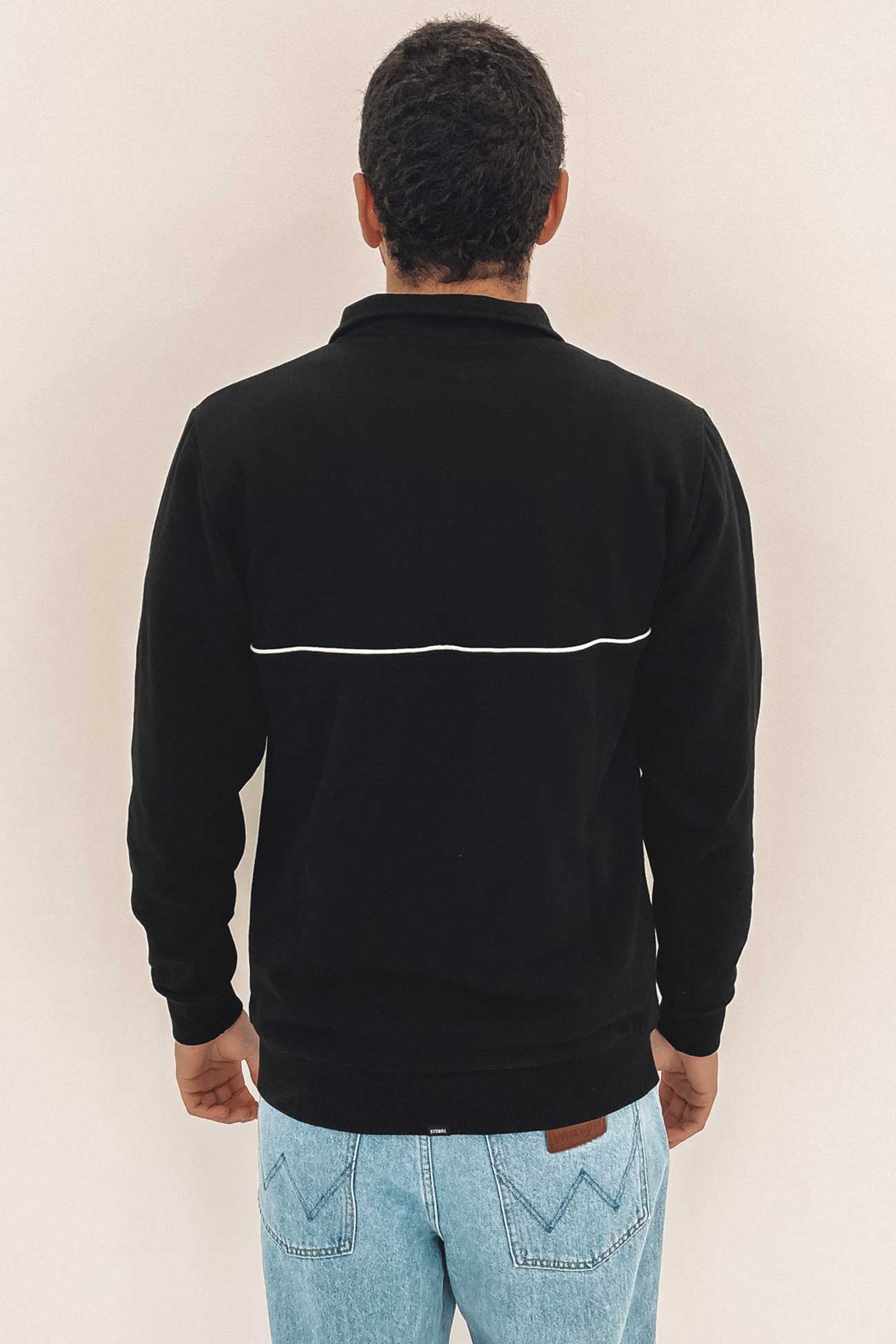 Two Tone 3/4 Zip Fleece Black