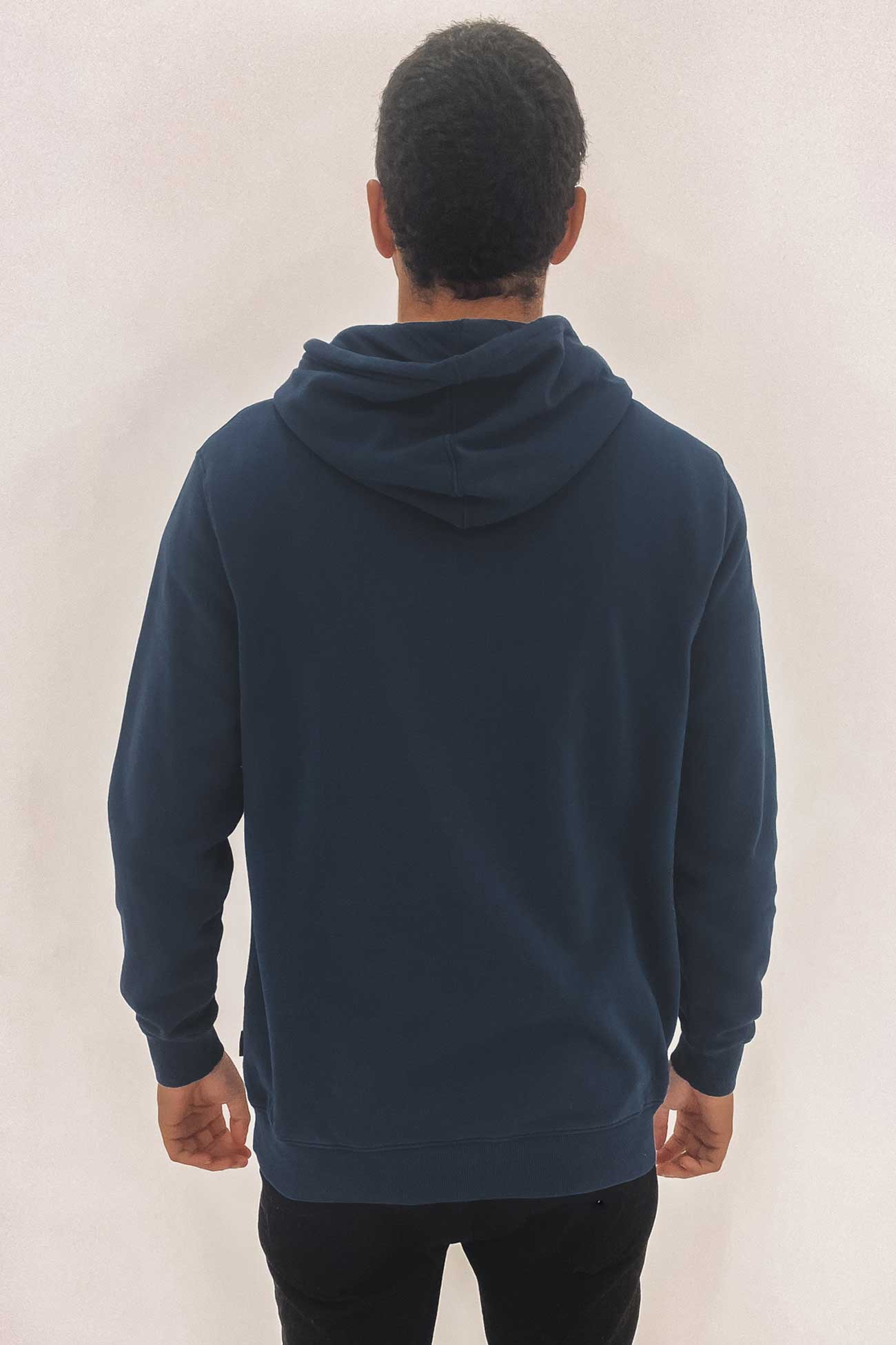 Short Cut Hooded Fleece Navy Blue