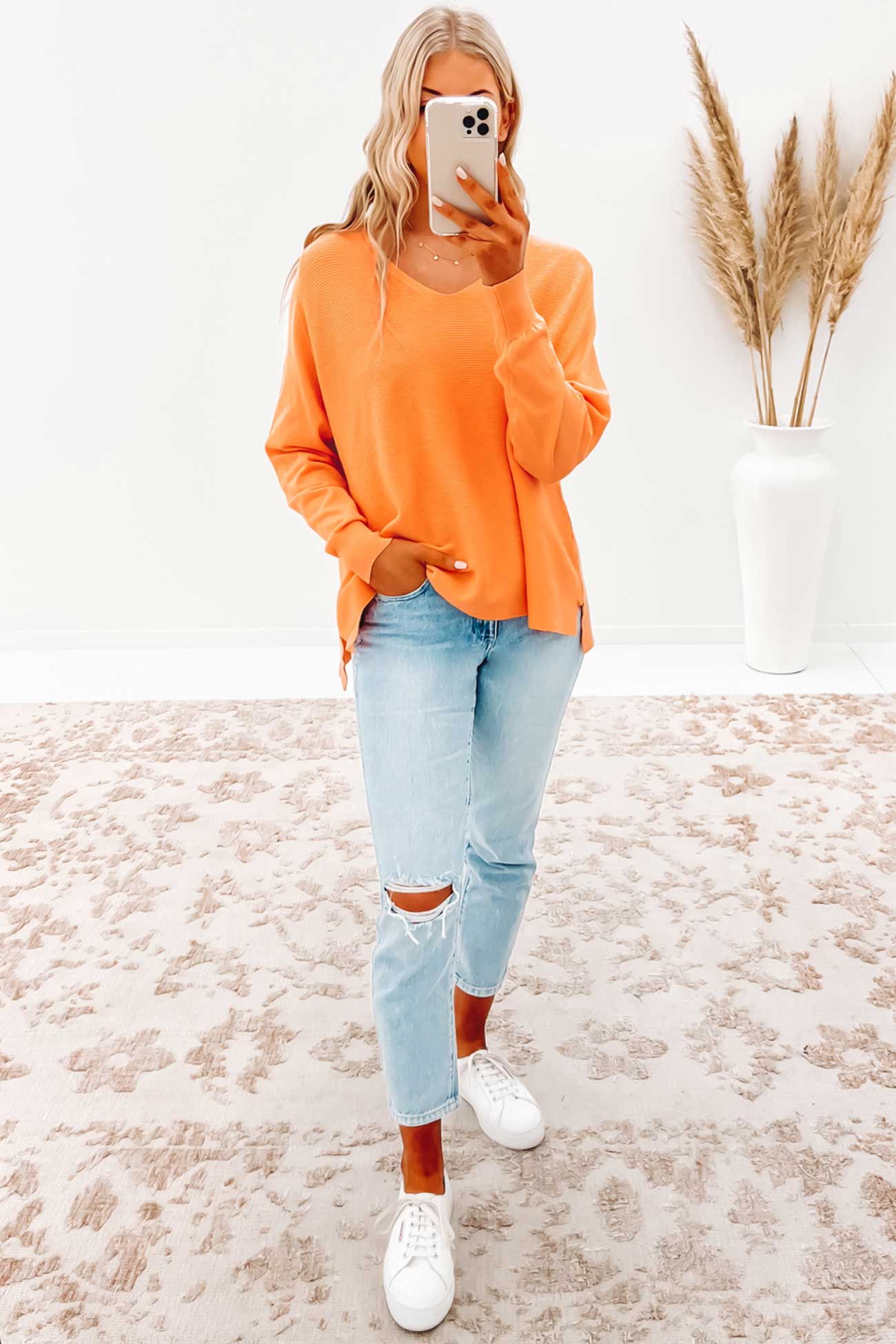 Valentina Knit Top Orange