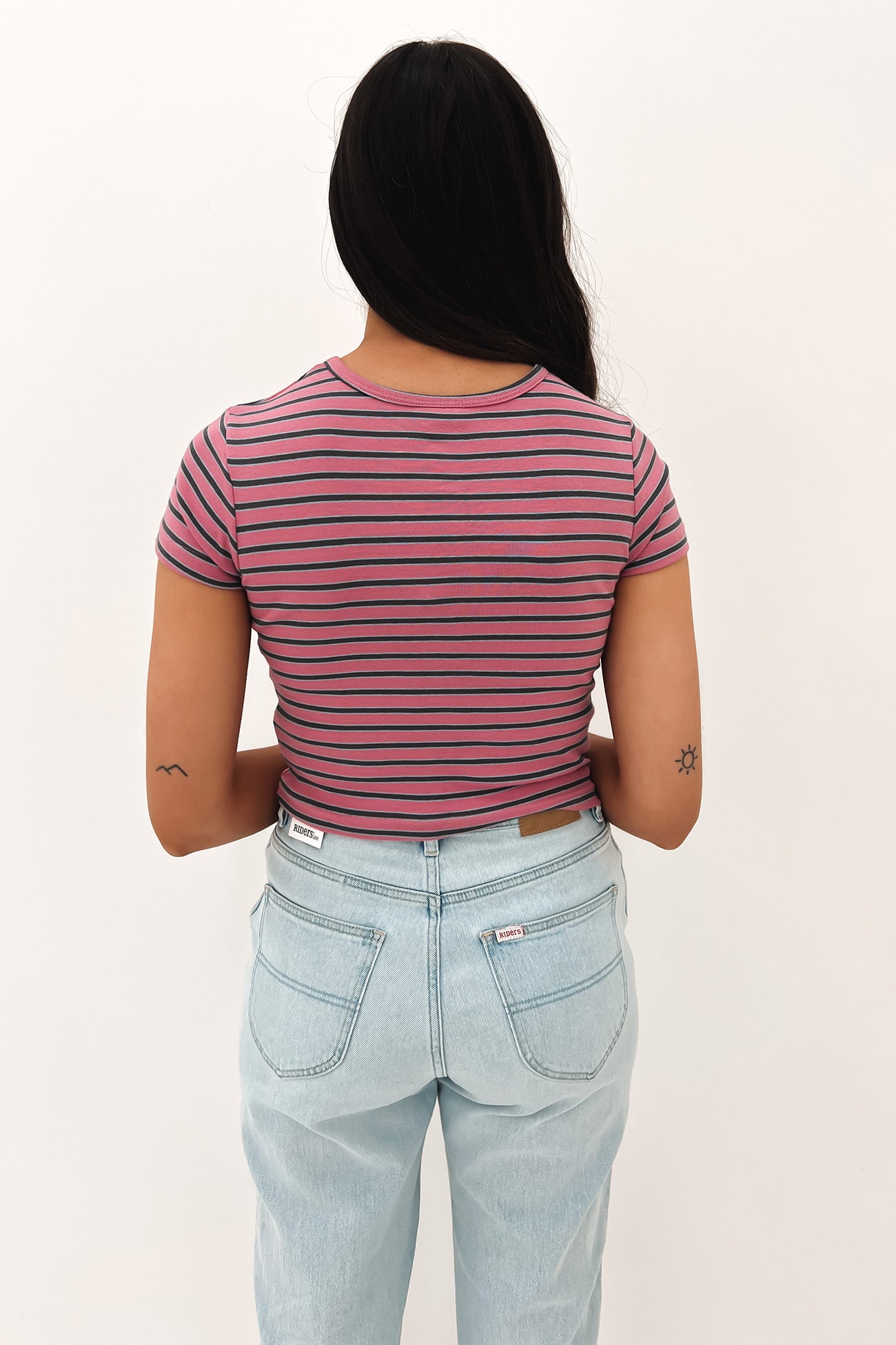 Venice Stripe Baby Tee Bubblegum